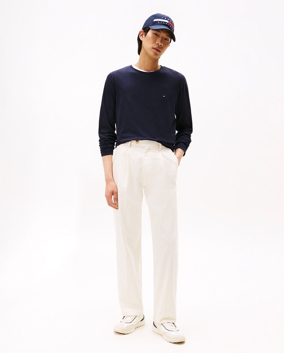 Camisola de homem com manga comprida Azul-marinho-5