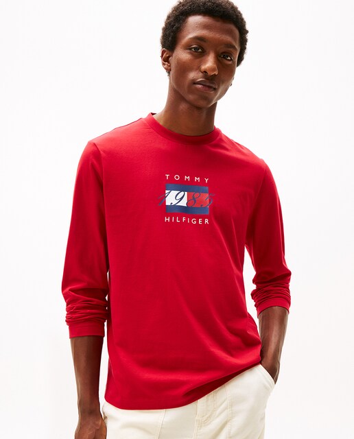 Imagen 0 de Camiseta de caballero de manga larga con cuello redondo