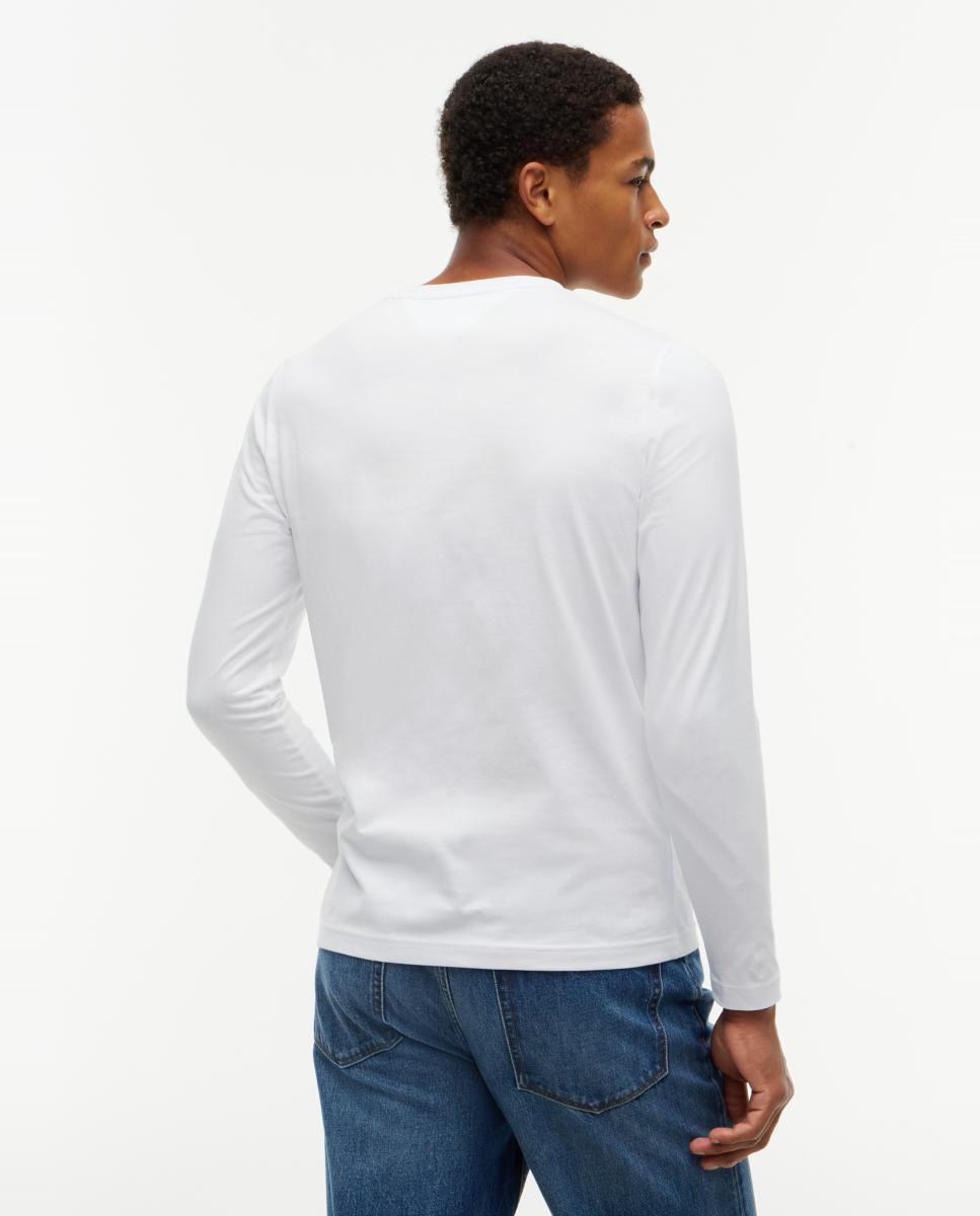 Camiseta de caballero de manga larga lisa - Tommy Hilfiger - Blanco Blanco-2