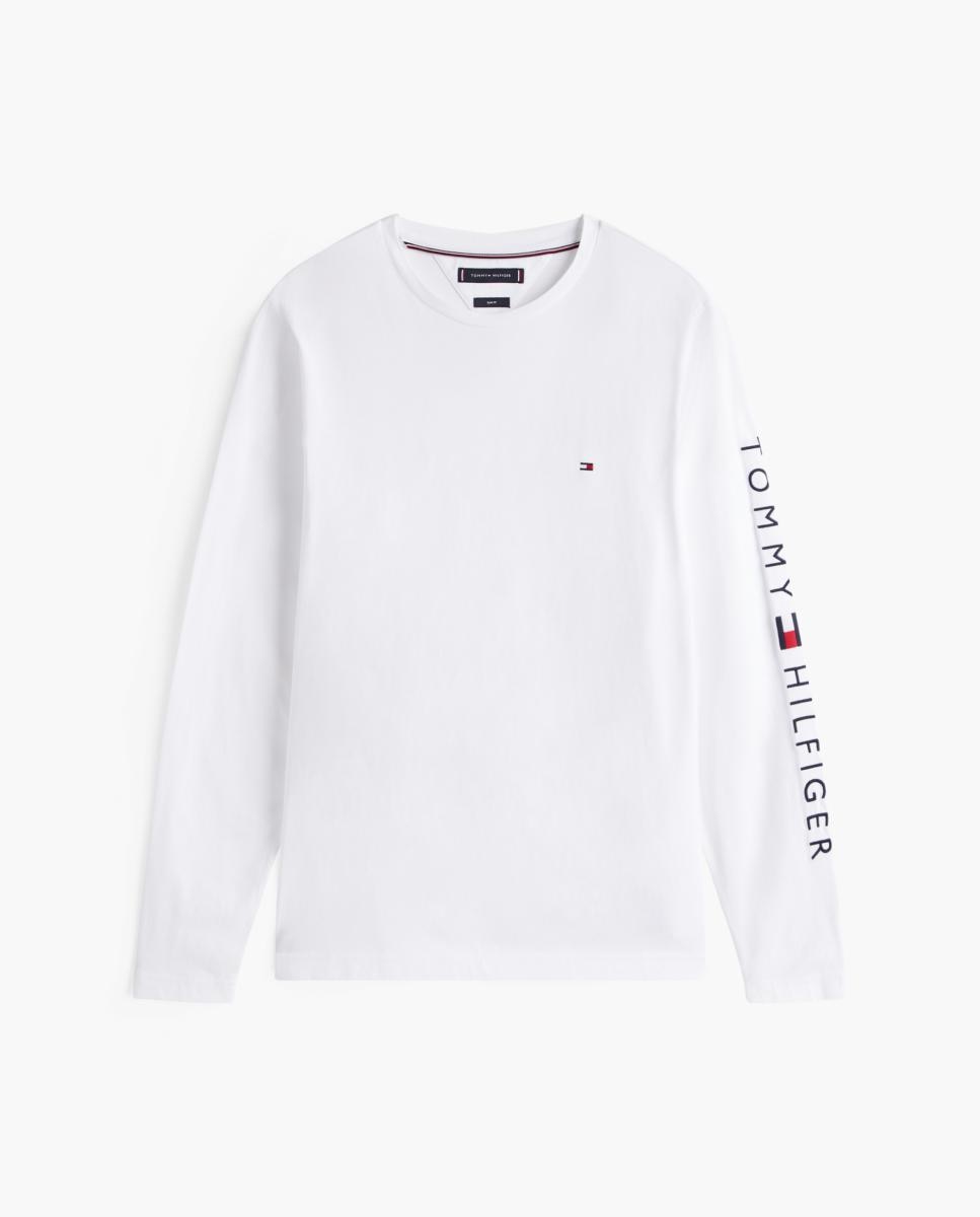 Camiseta de caballero de manga larga lisa - Tommy Hilfiger - Blanco Blanco-4
