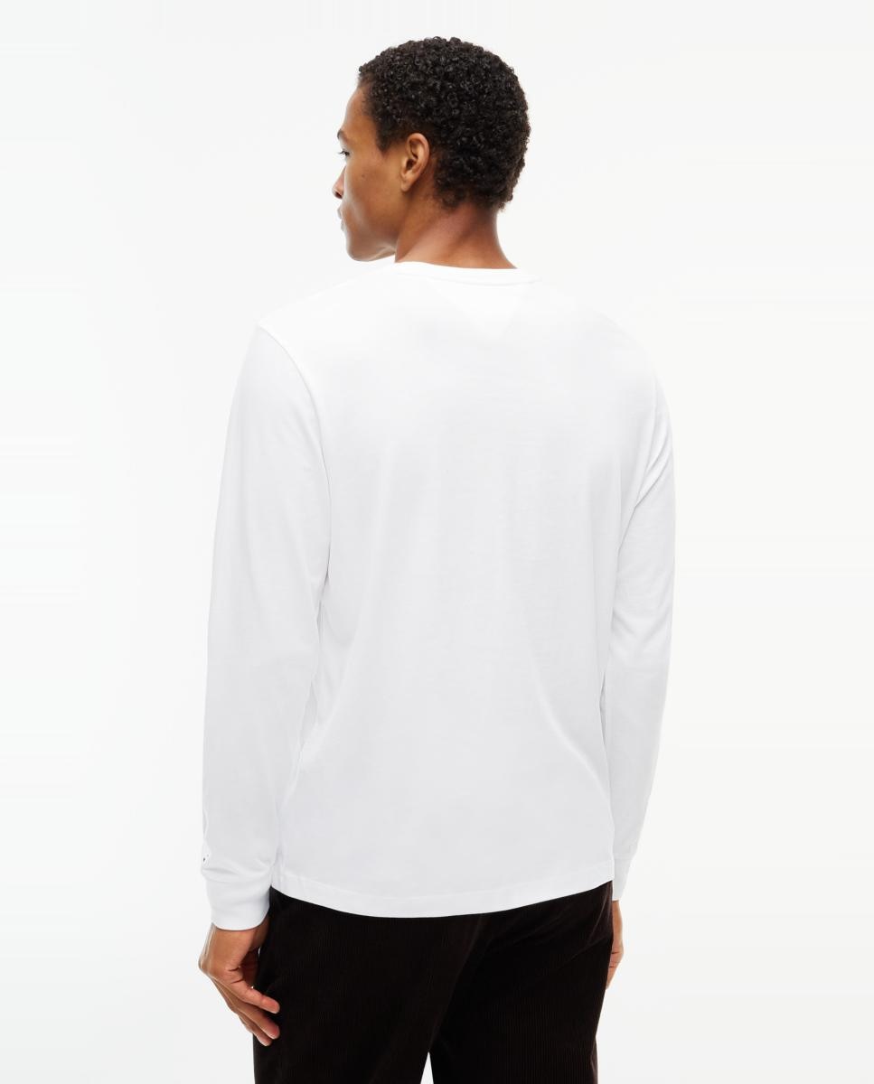 Camiseta de caballero de manga larga lisa - Tommy Hilfiger - Blanco Blanco-2