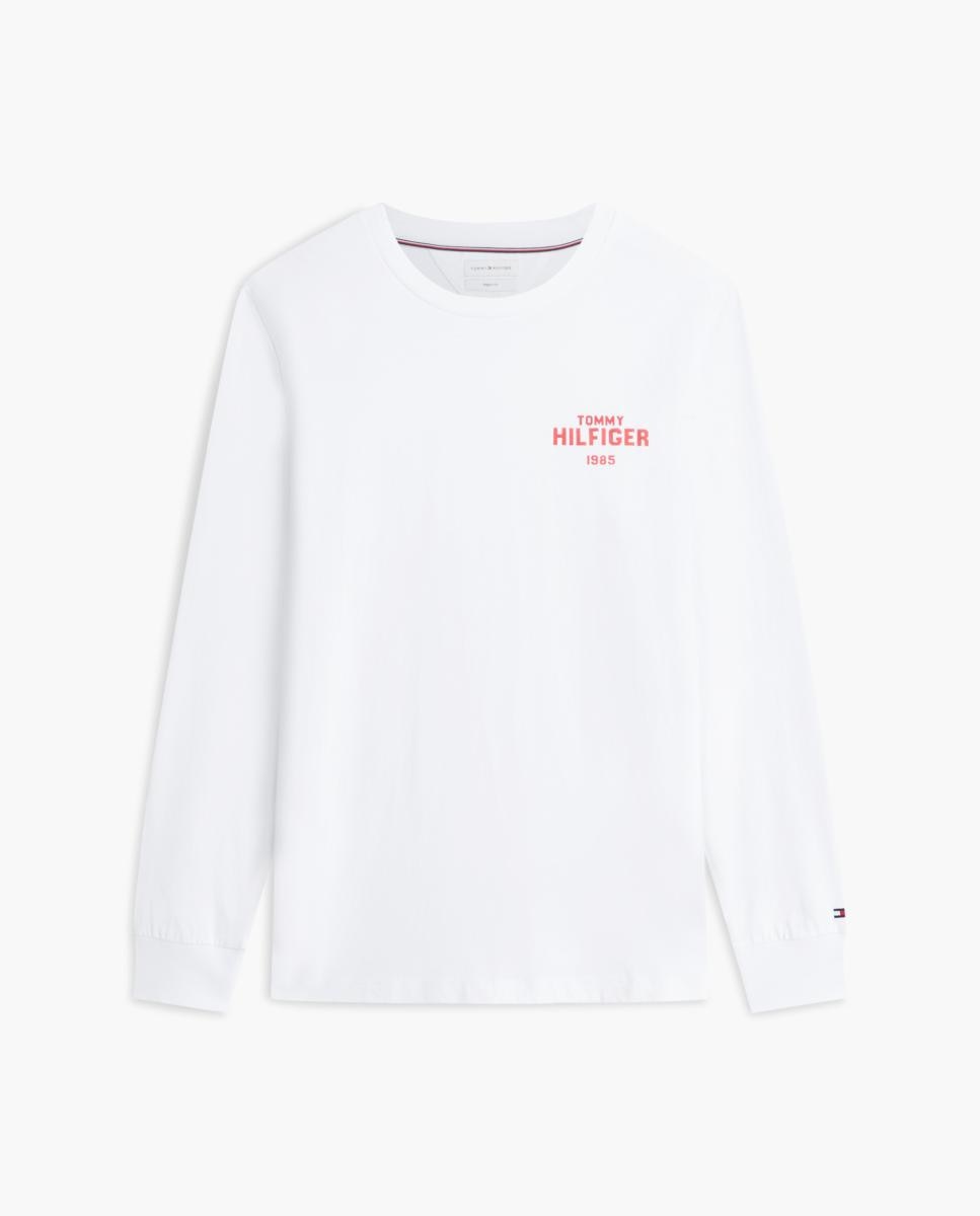 Camiseta de caballero de manga larga lisa - Tommy Hilfiger - Blanco Blanco-4