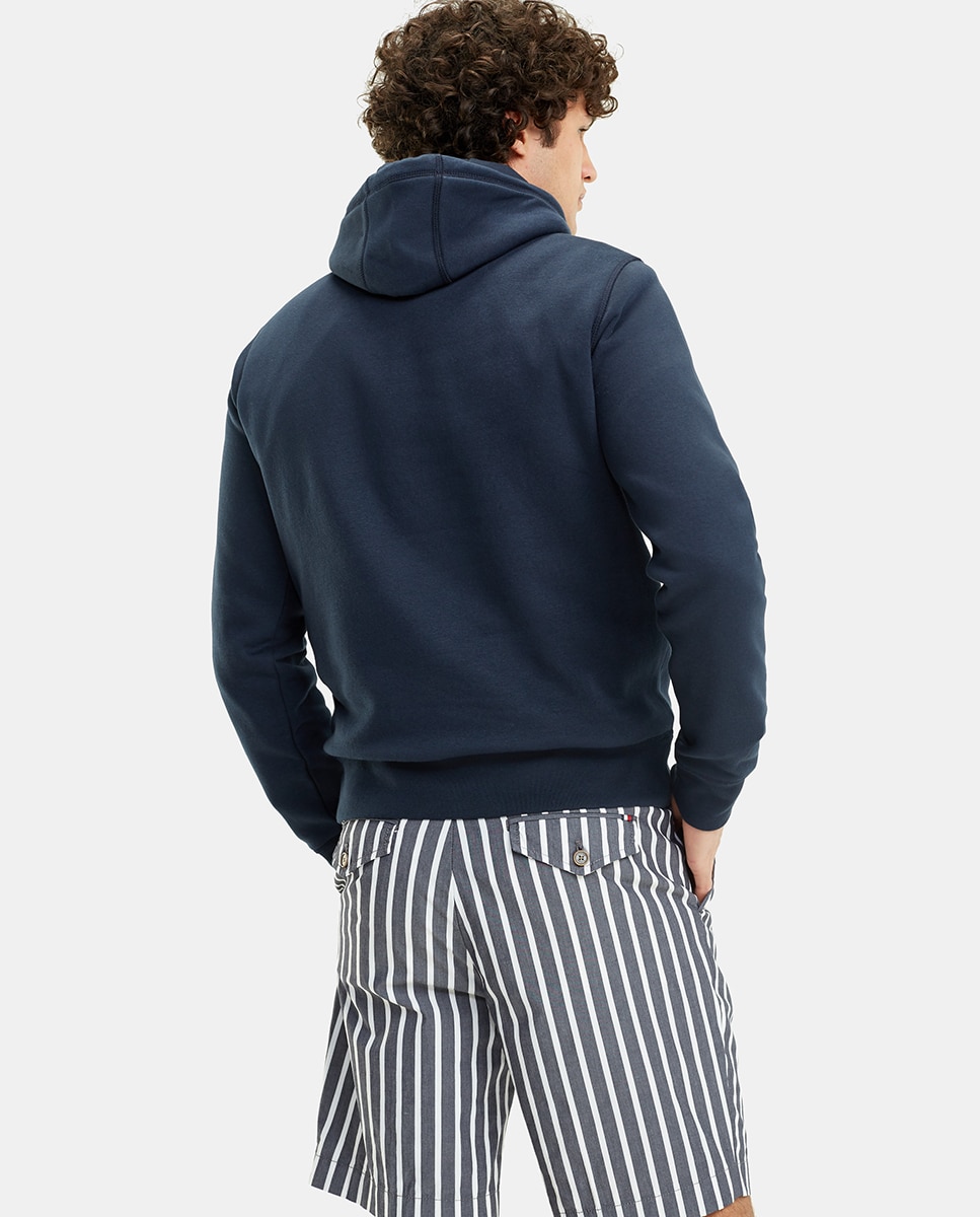 Sweatshirt de homem azul com capuz Azul-marinho-2