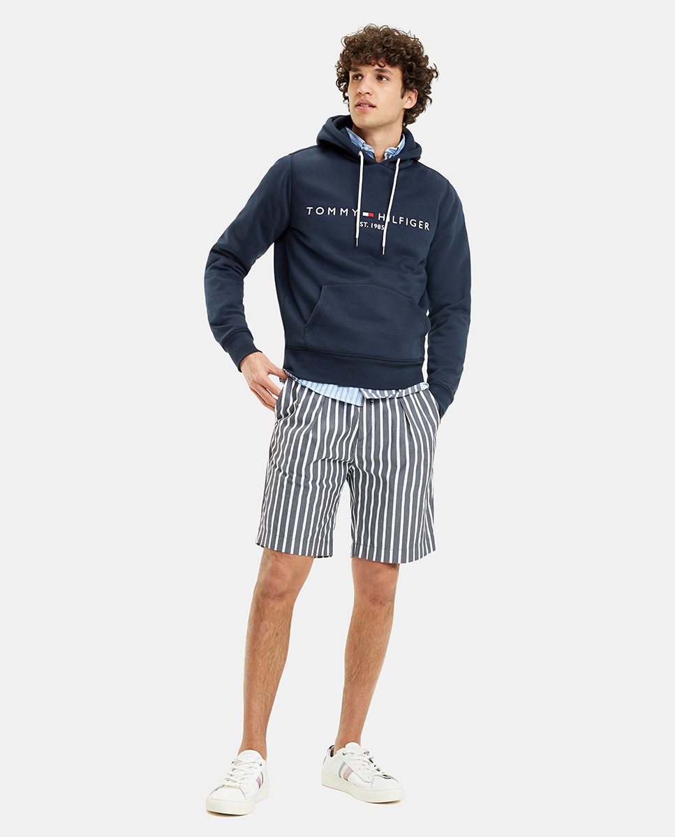 Sweatshirt de homem azul com capuz Azul-marinho-5