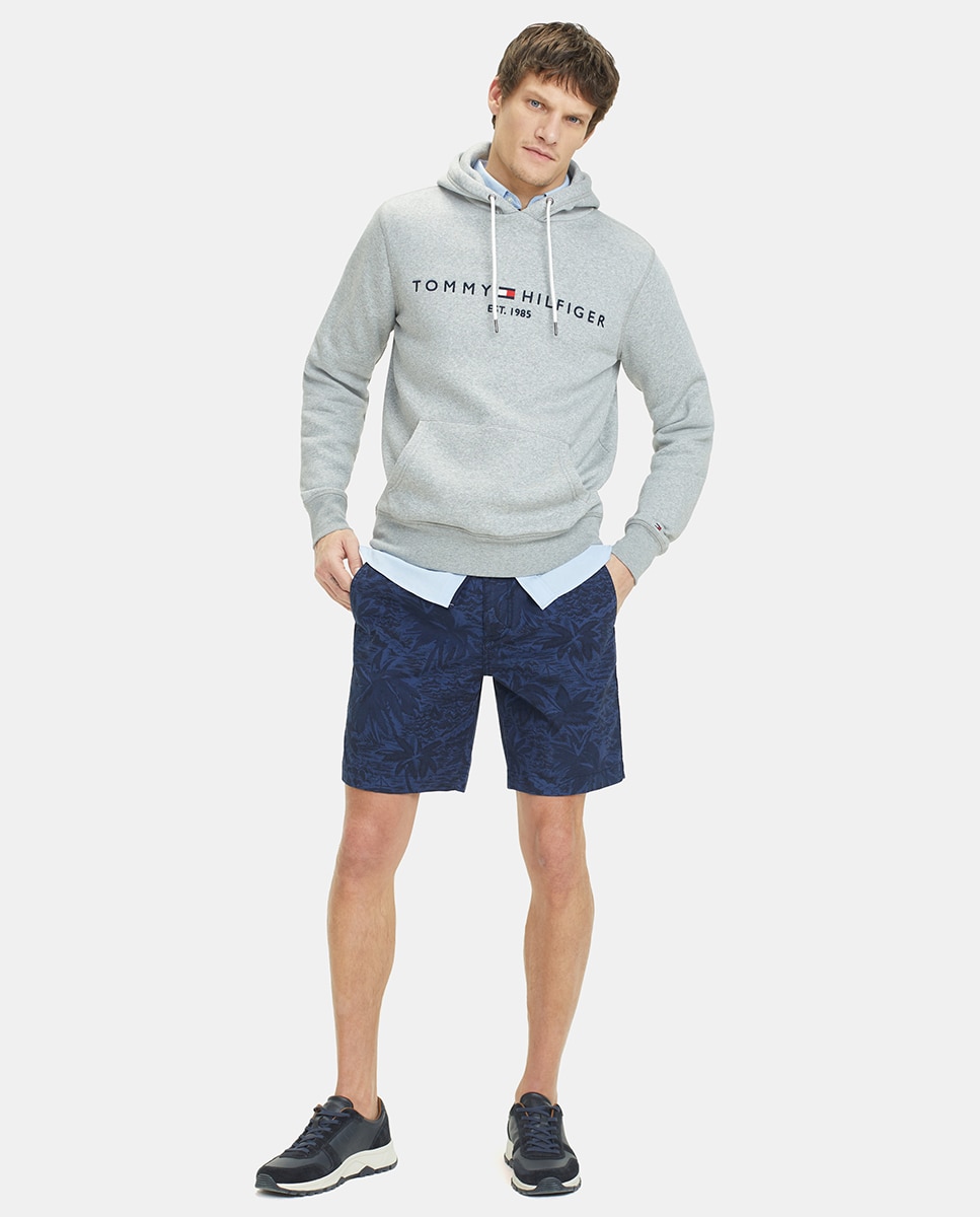 Sweatshirt cinzenta de homem com capuz Cinzento-claro-1