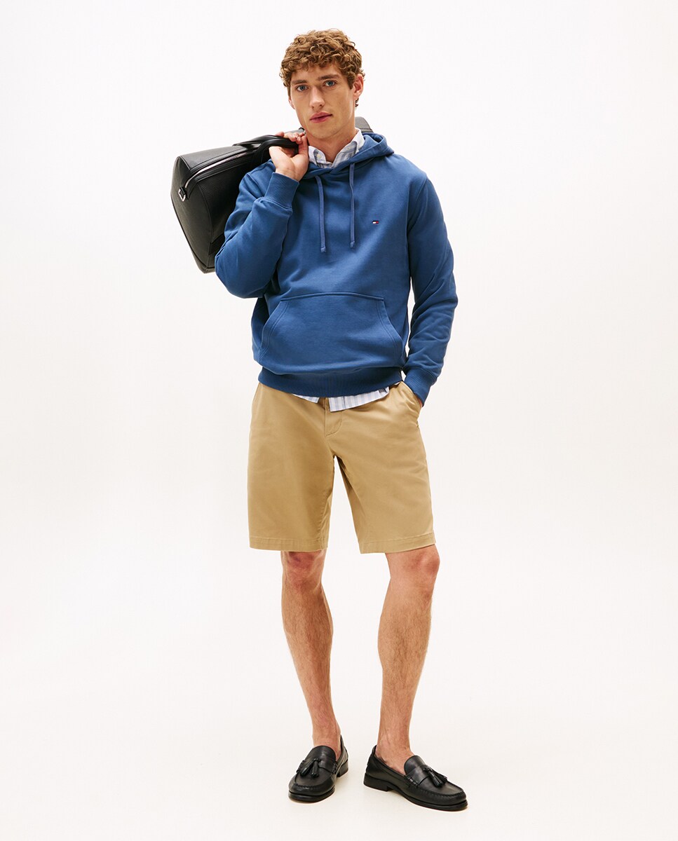 Sweatshirt Essential com Capuz Azul-índigo-6