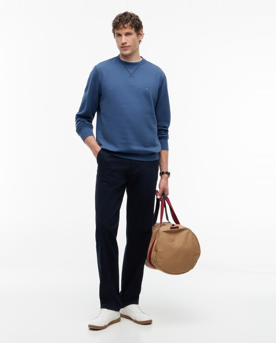 Sweatshirt Lisa com Gola Redonda Azul-índigo-5