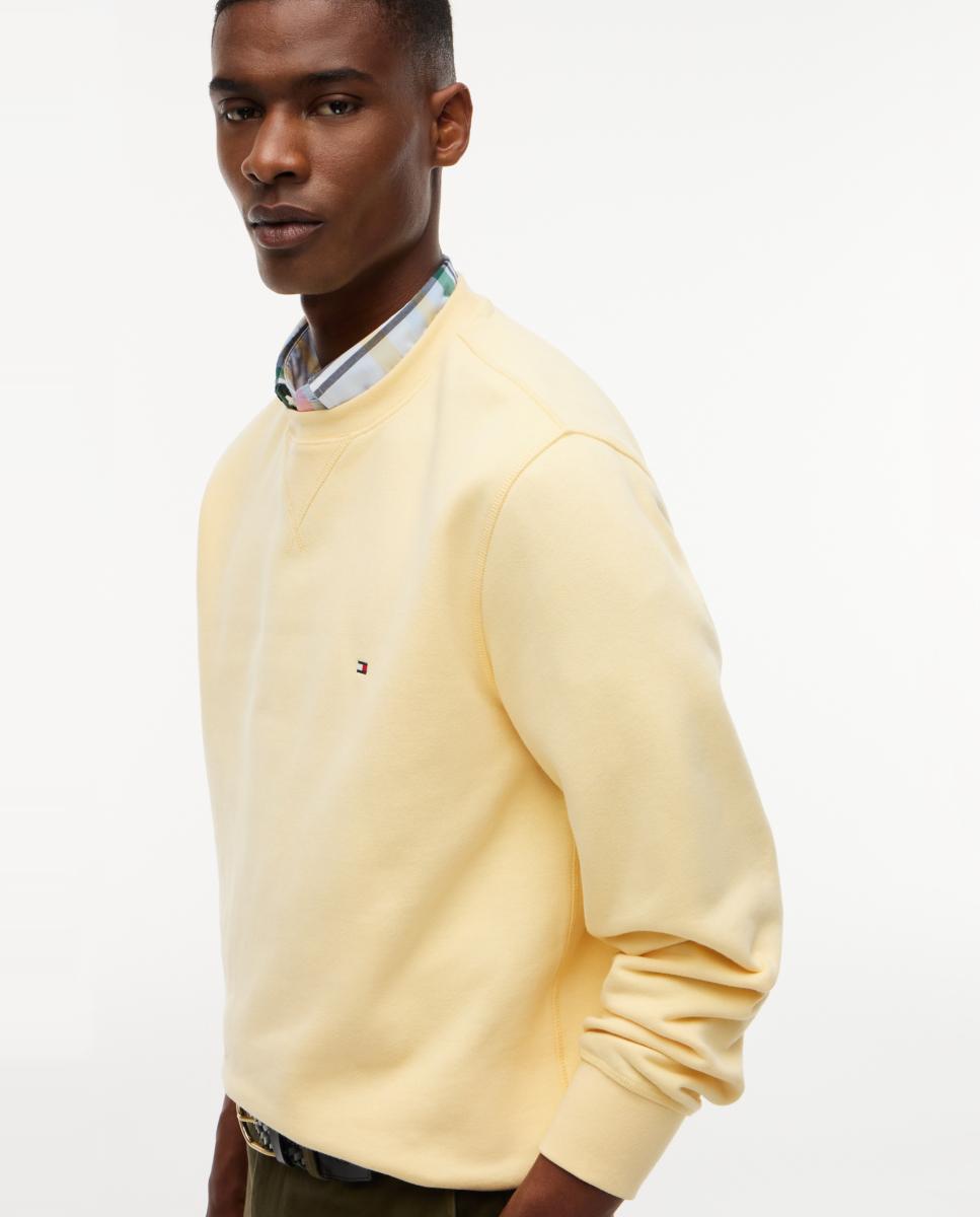 Sweatshirt Lisa com Gola Redonda Amarelo-3