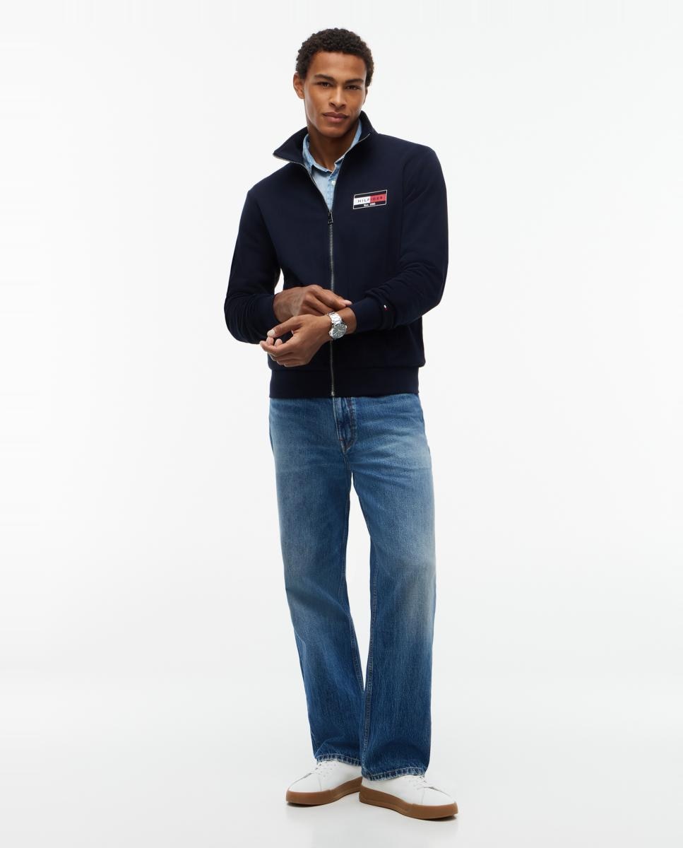 Sweatshirt Lisa com Fecho de Correr Azul-marinho-5