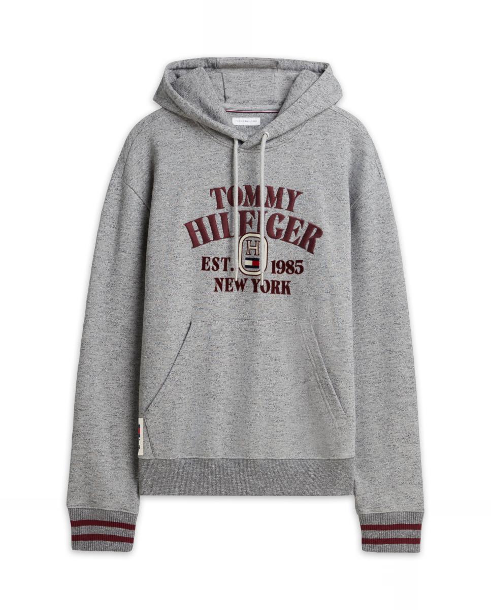 Sudadera de caballero con capucha lisa - Tommy Hilfiger - Gris Gris-1