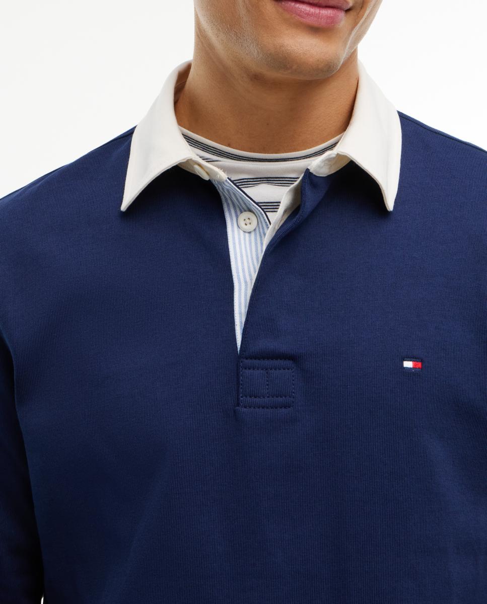 Sudadera de caballero tipo polo rugby liso - Tommy Hilfiger - Azul marino Azul marino-3