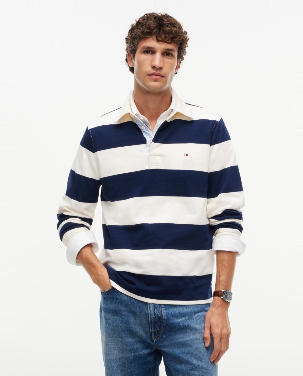 Imagem 0 de Sweatshirt Tipo Polo de Rugby com Estampado