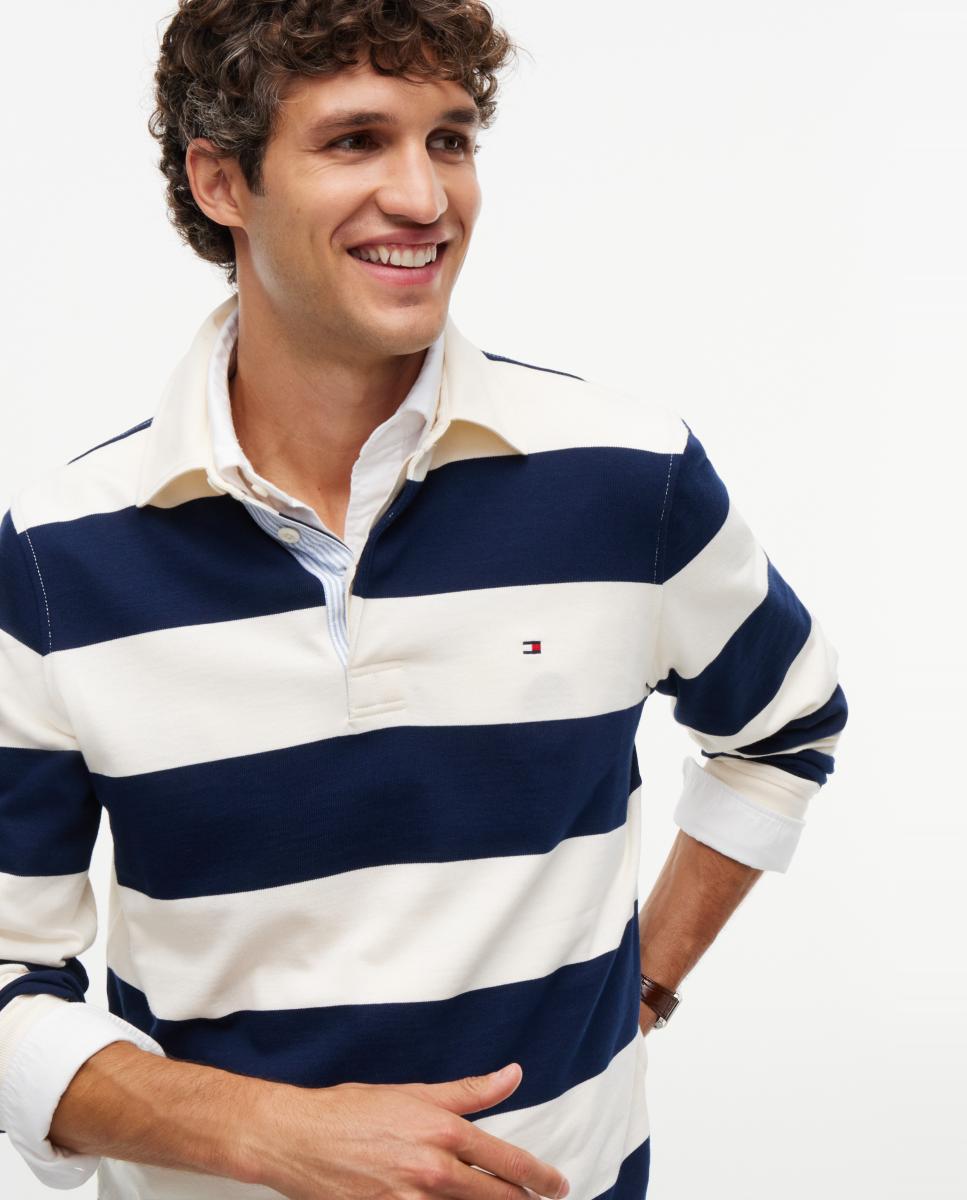 Sweatshirt Tipo Polo de Rugby com Estampado Multicolor-3