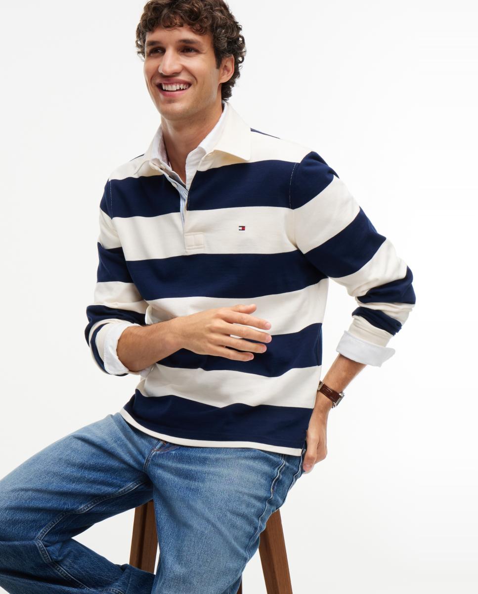 Sweatshirt Tipo Polo de Rugby com Estampado Multicolor-4