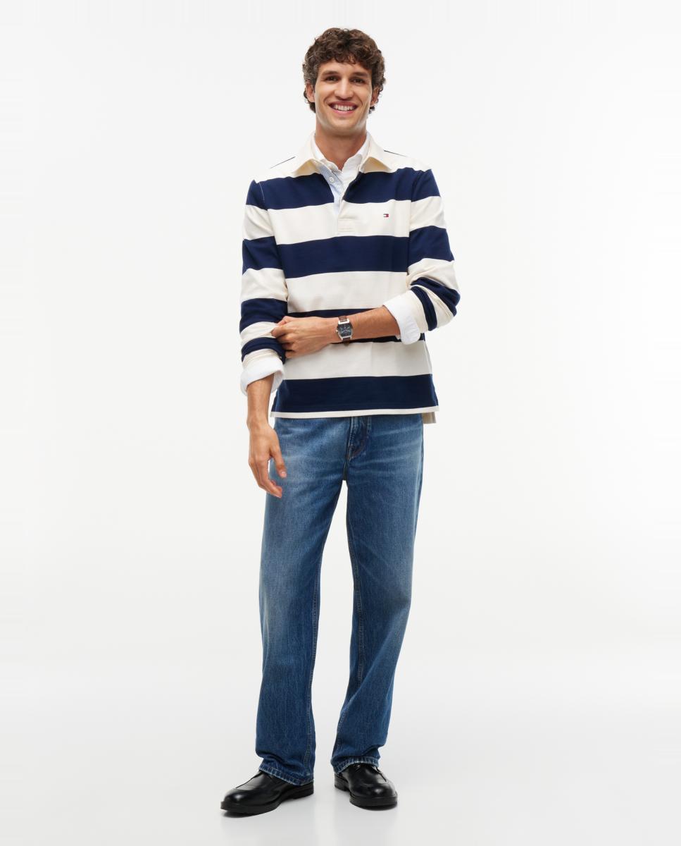 Sweatshirt Tipo Polo de Rugby com Estampado Multicolor-6