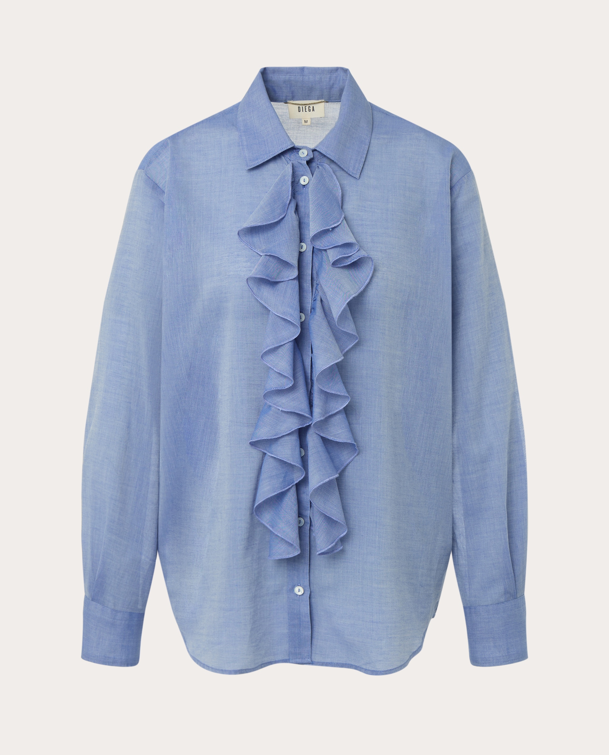 Camisa de algodão Azul-1
