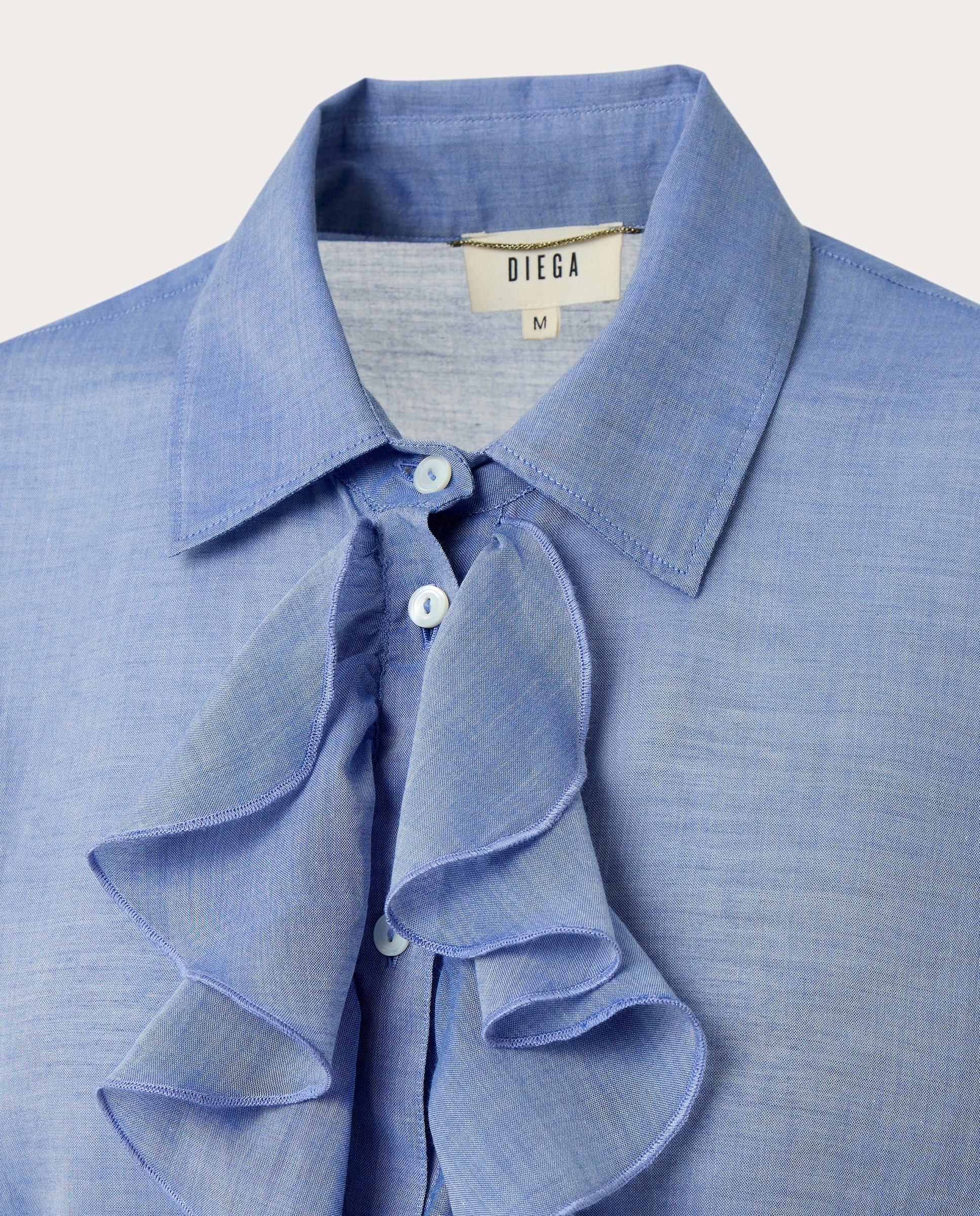 Camisa de algodão Azul-3