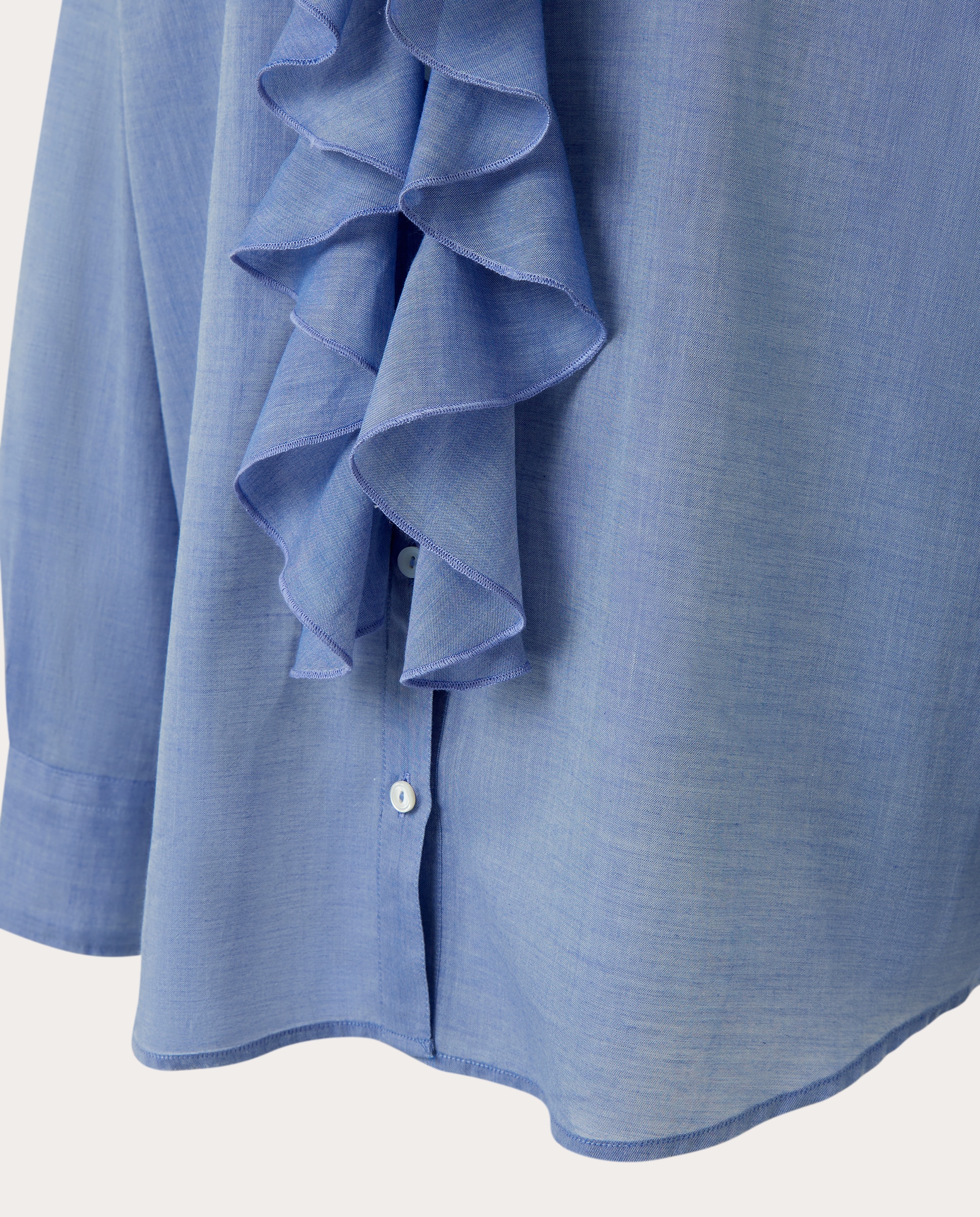 Camisa de algodão Azul-4