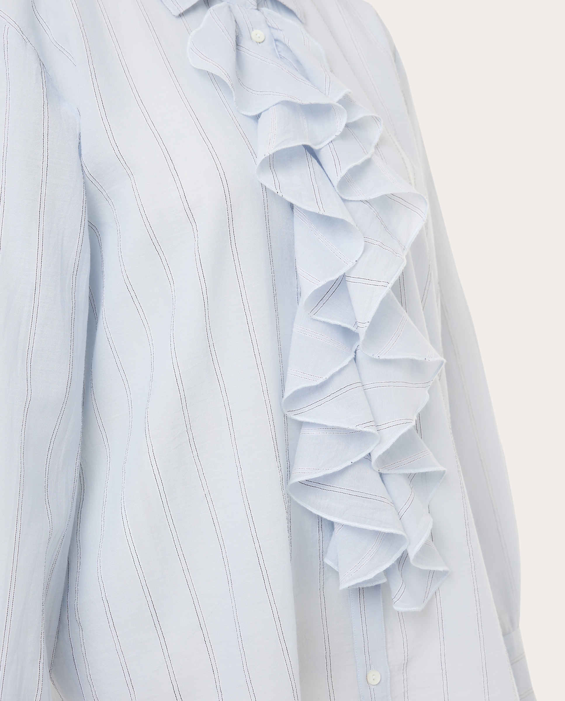 Camisa de algodão Azul-claro-3