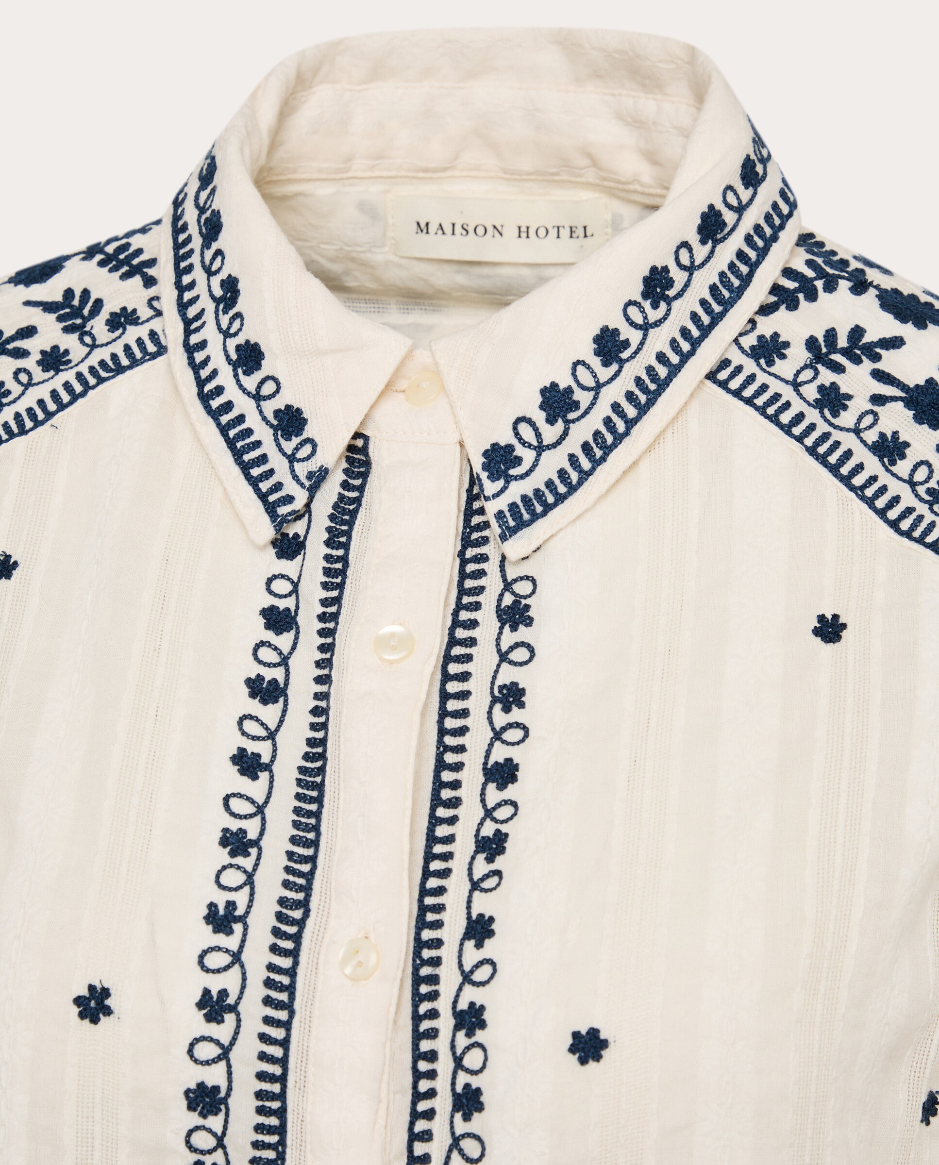 Camisa Salinger de Algodão Bege-3