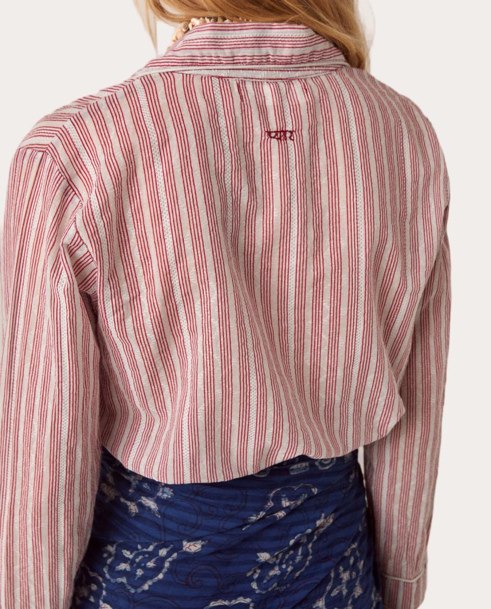 Camisa Dada de Algodão Grená-3