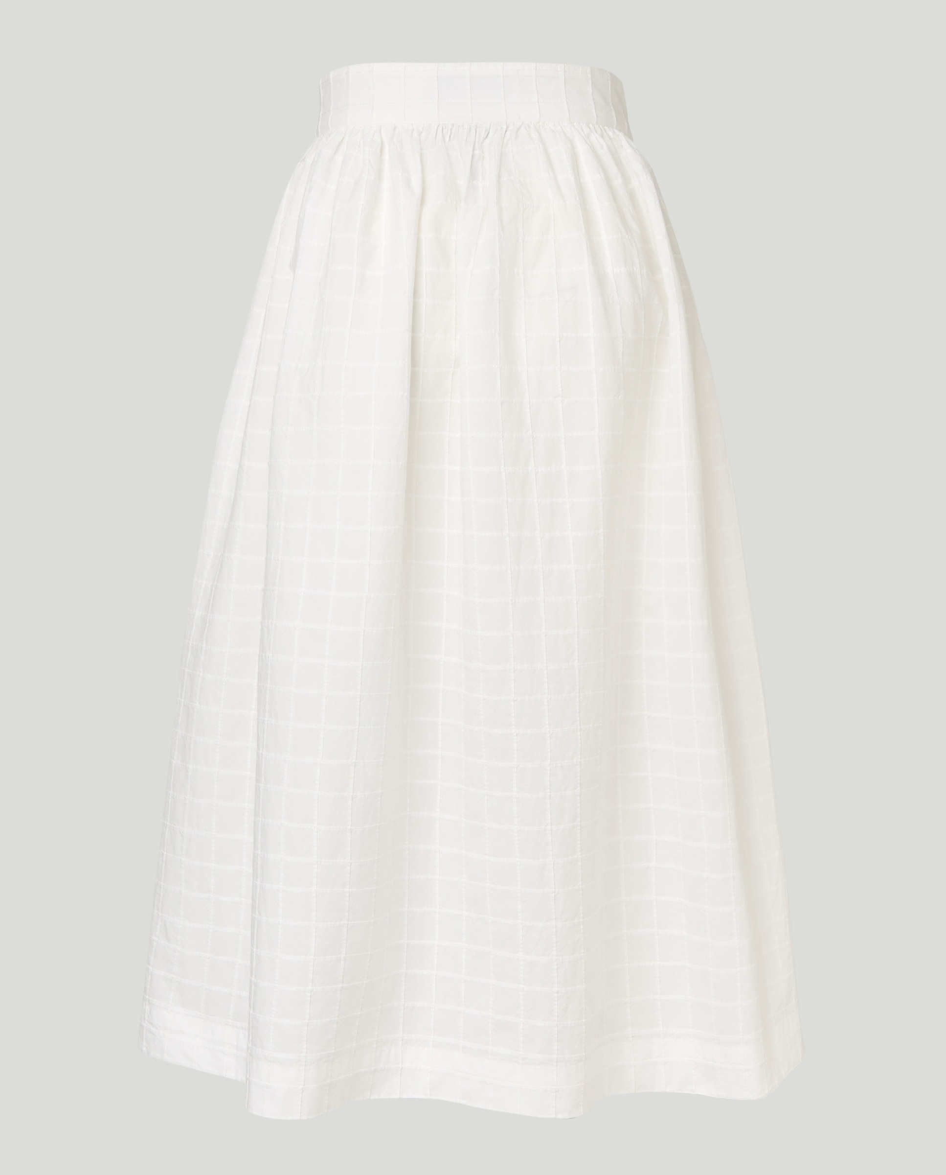 Saia Midi Mona de Algodão Branco-2