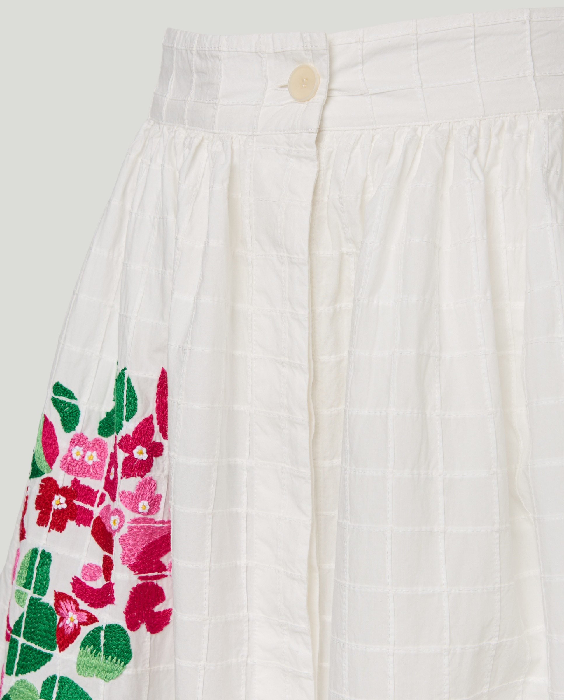 Saia Midi Mona de Algodão Branco-4