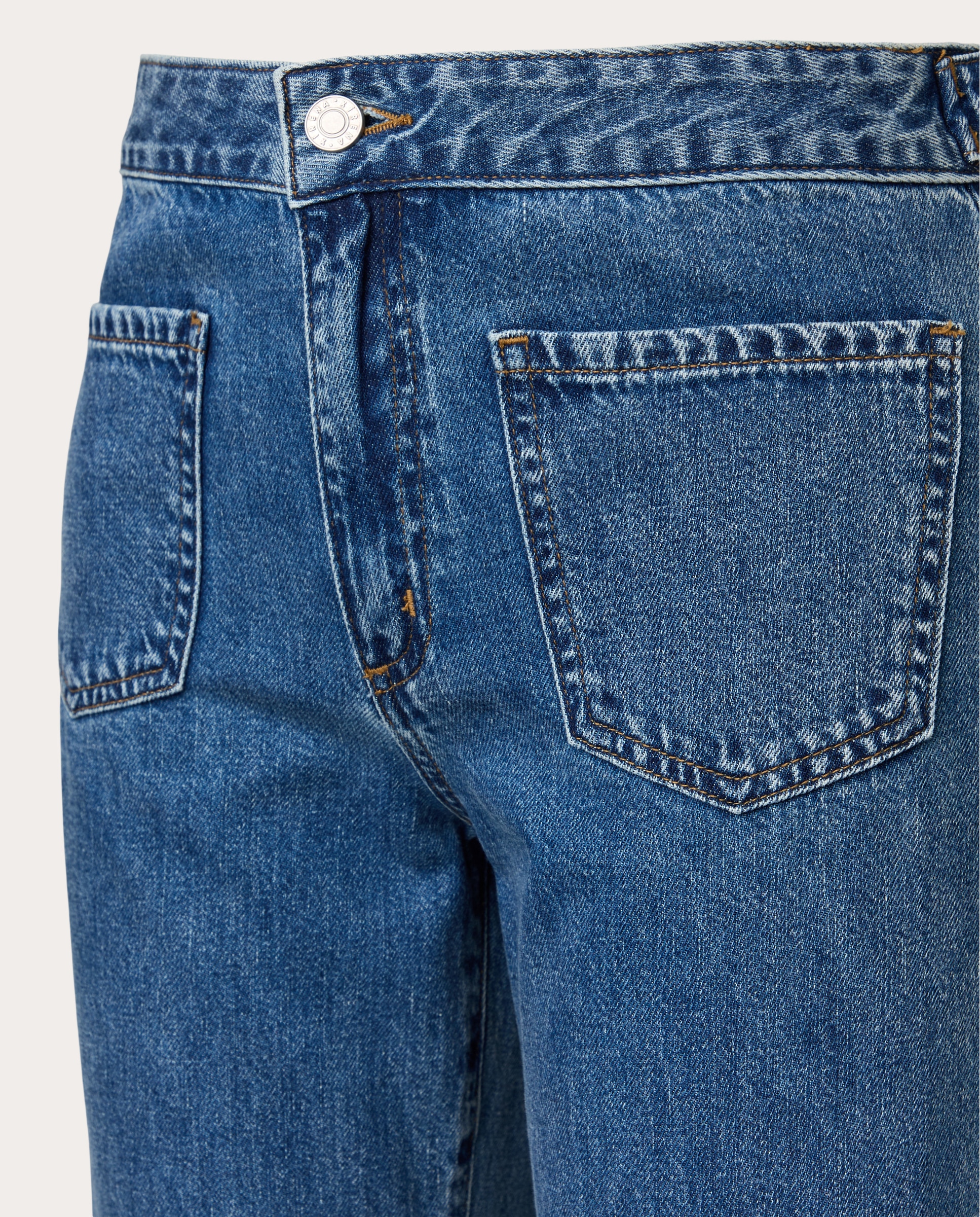 Jeans Inés de Algodão Azul-3