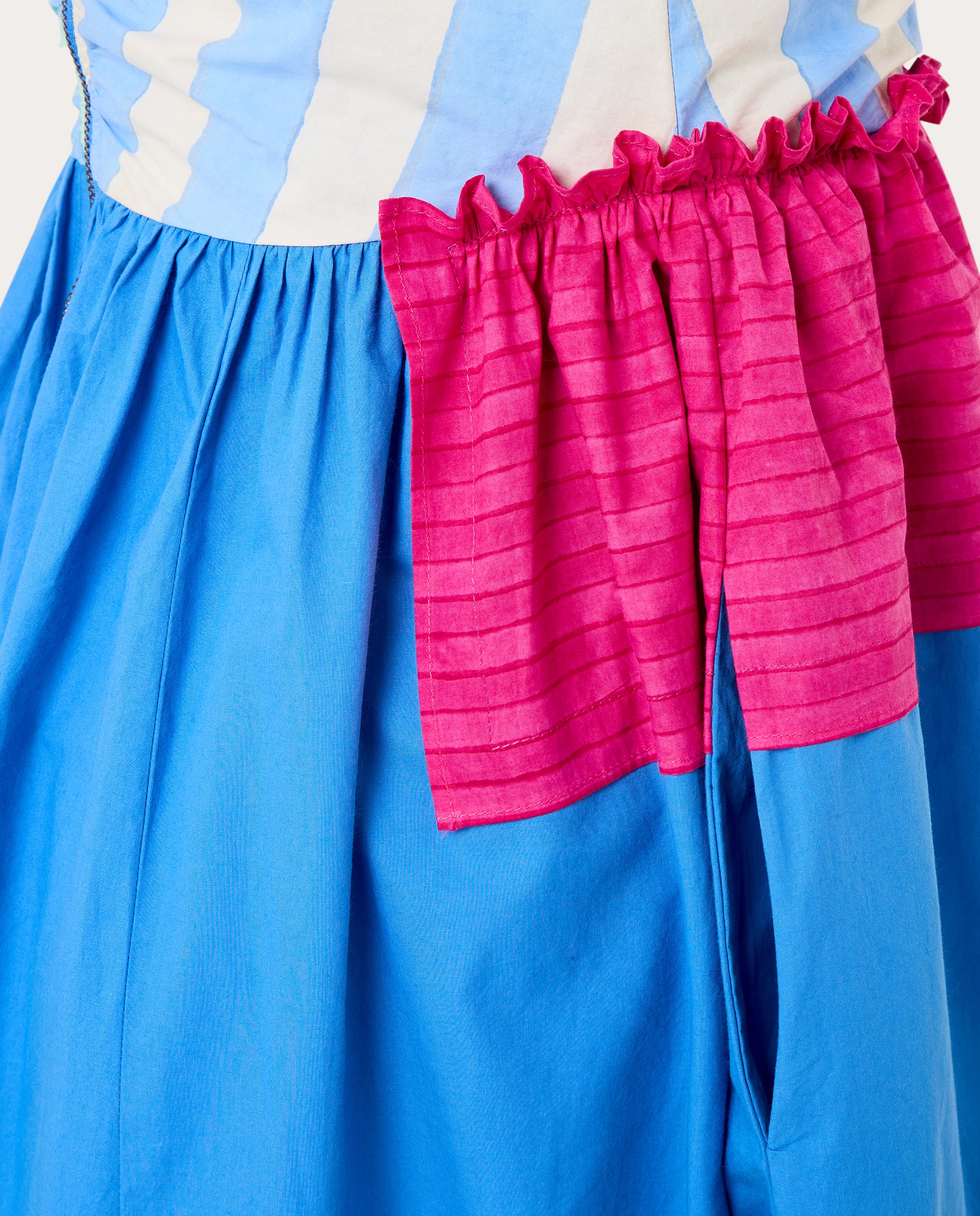 Vestido Midi de Lã de Algodão Multicolor-3