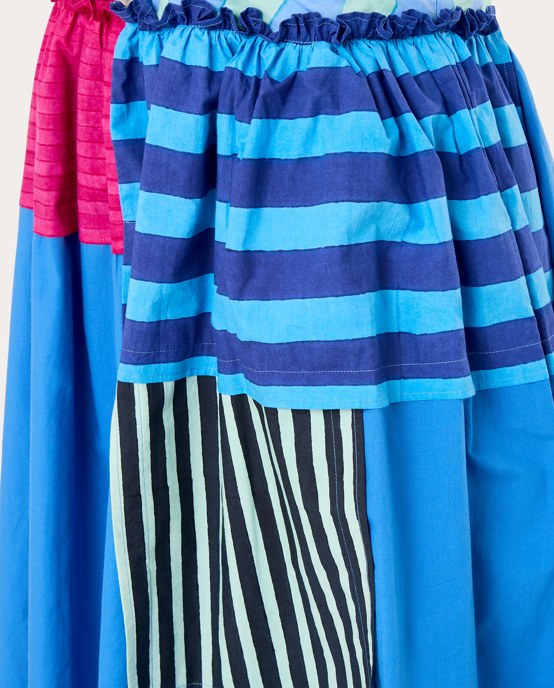 Vestido Midi de Lã de Algodão Multicolor-5