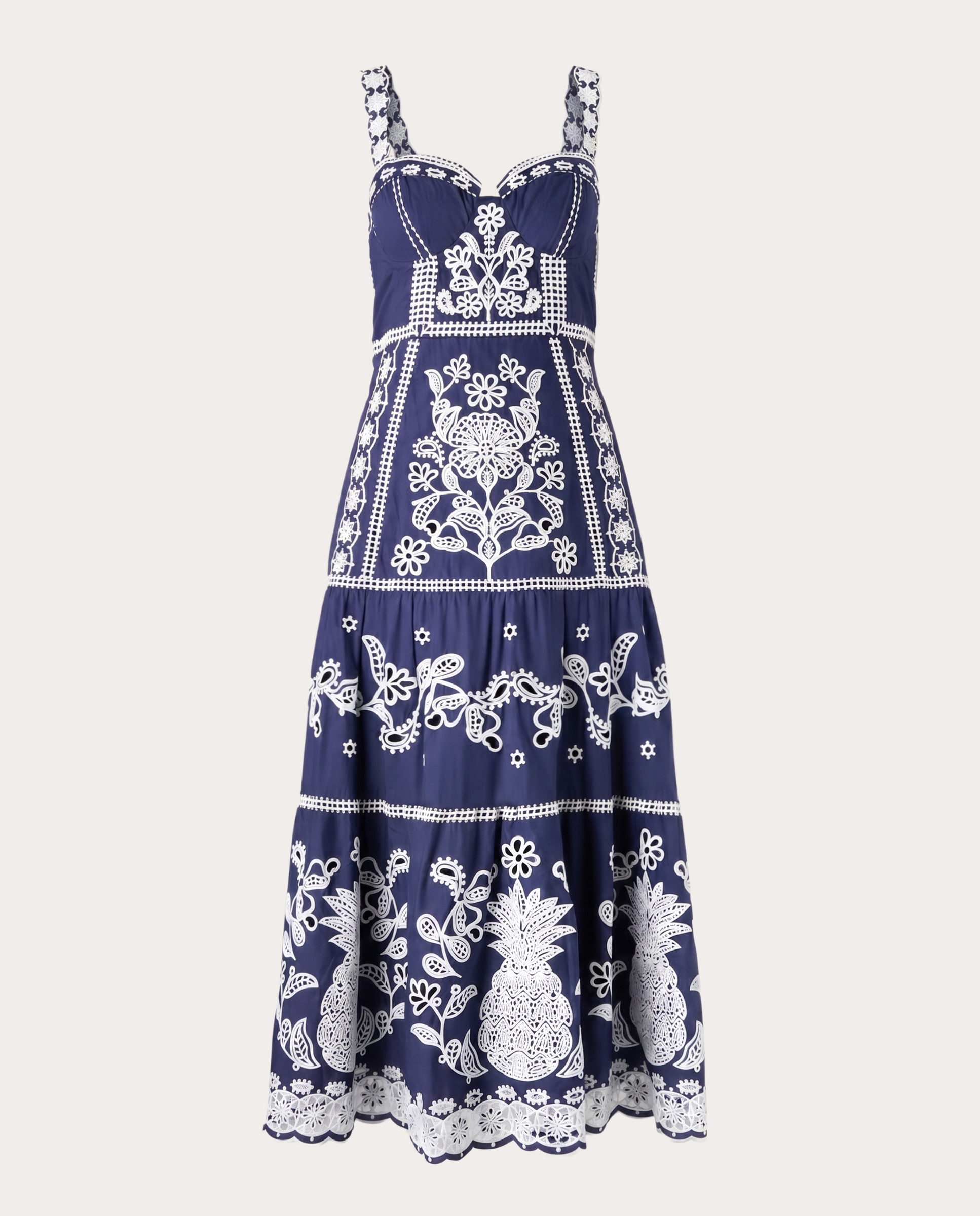Imagem 0 de Vestido Midi Richelieu de Linho