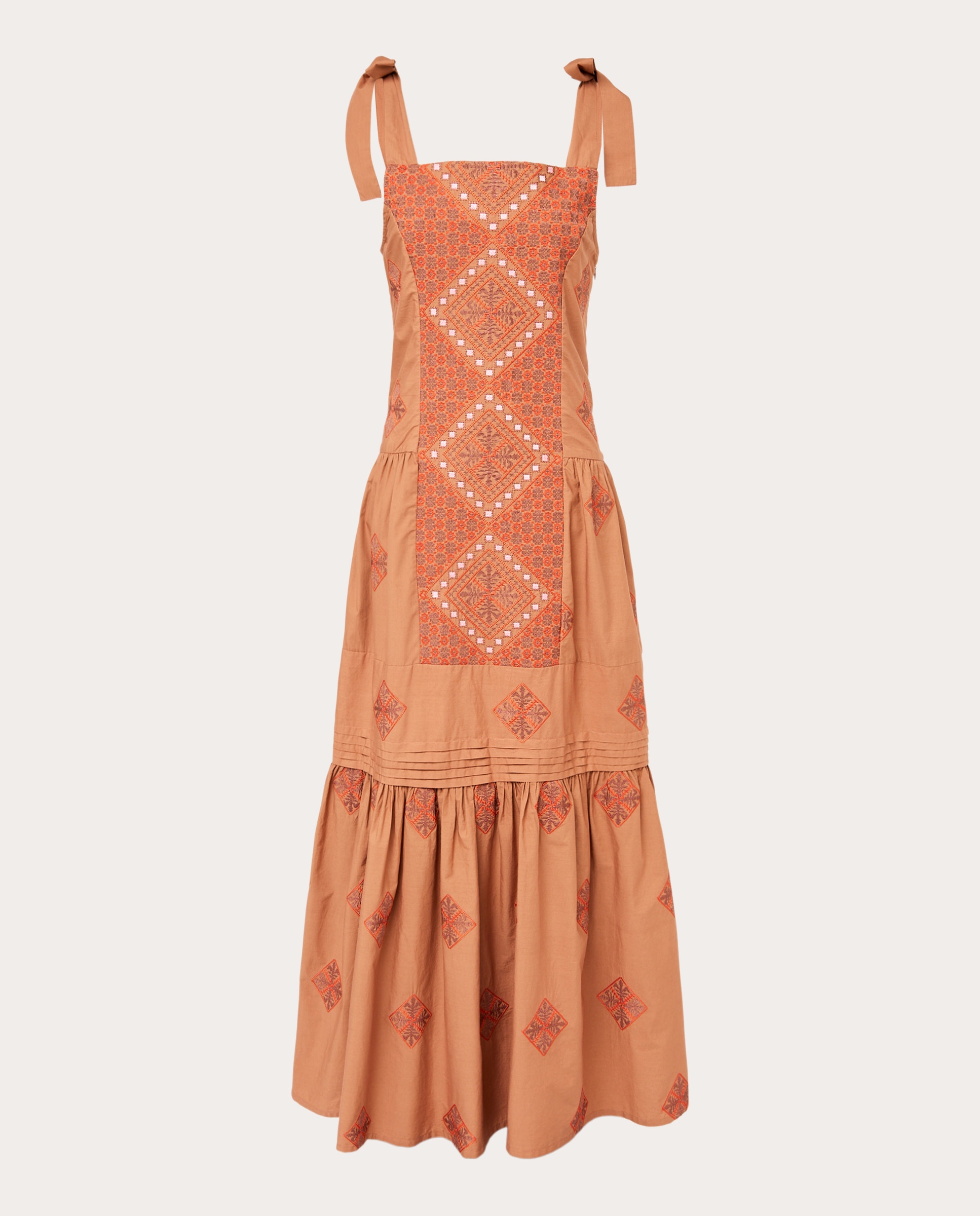 Imagen 0 de Vestido largo Camilia de algodón Naranja