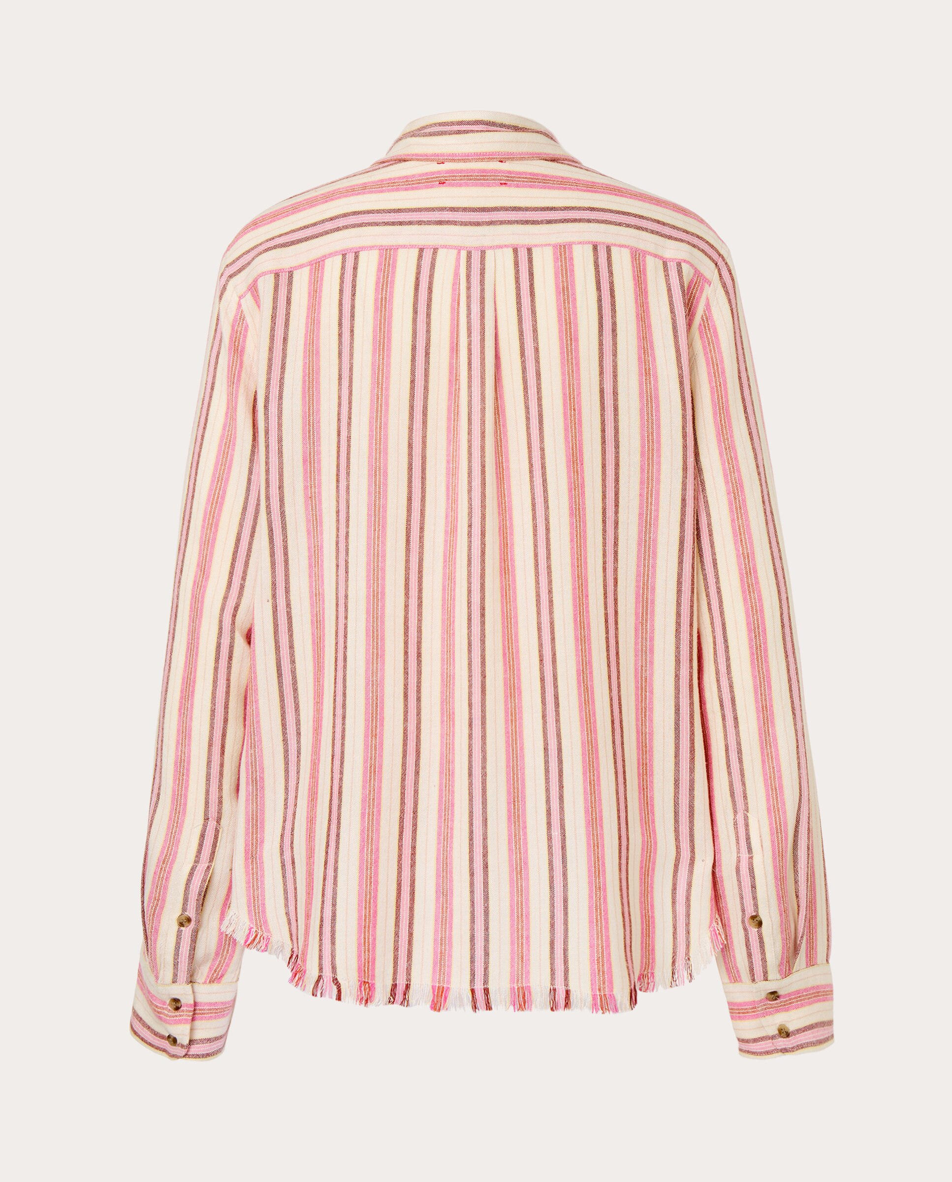 Camisa Bowie com Estampado às Riscas Rosa-2