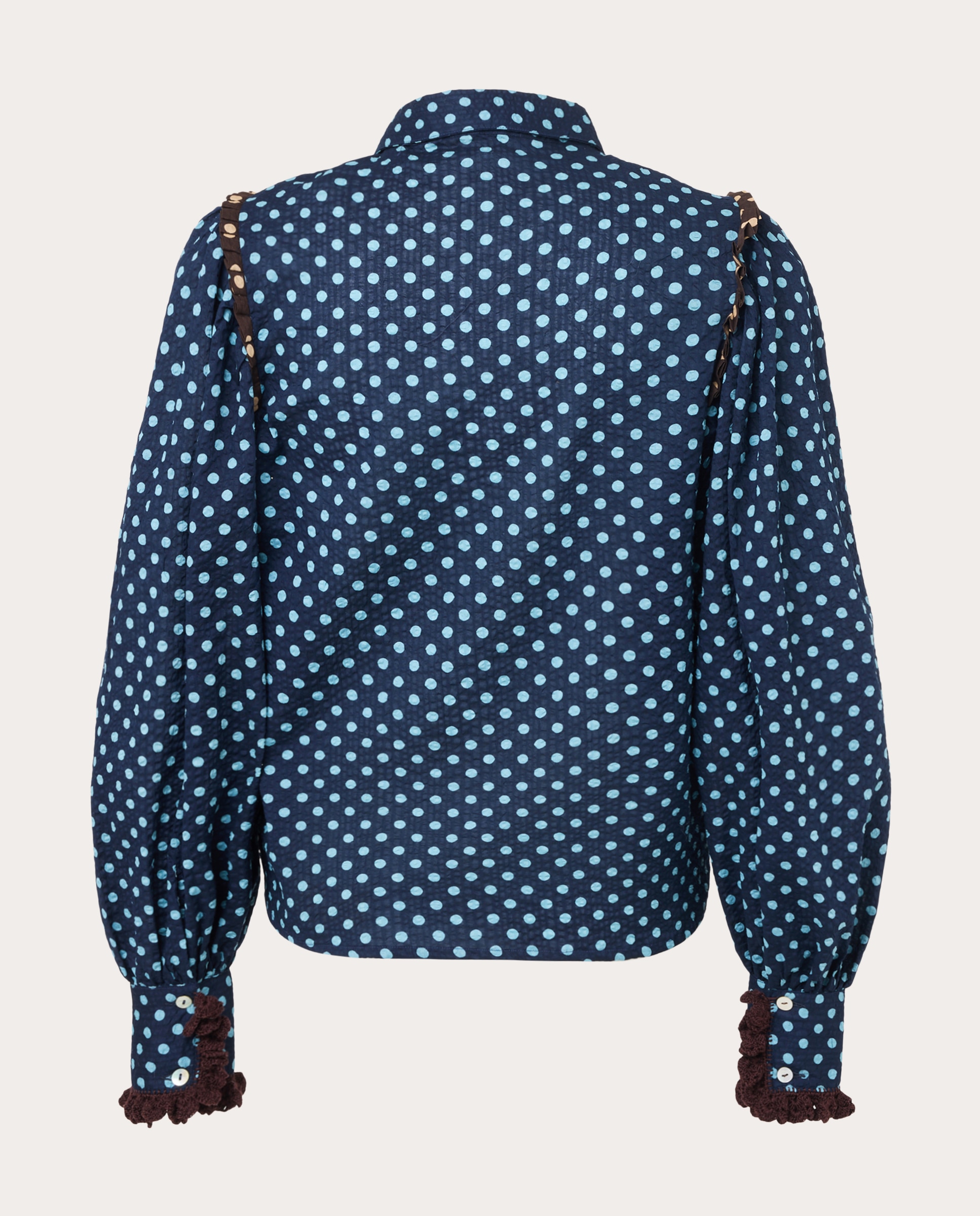 Imagen 2 de Camisa de lunares con mangas abullonadas - Azul Azul