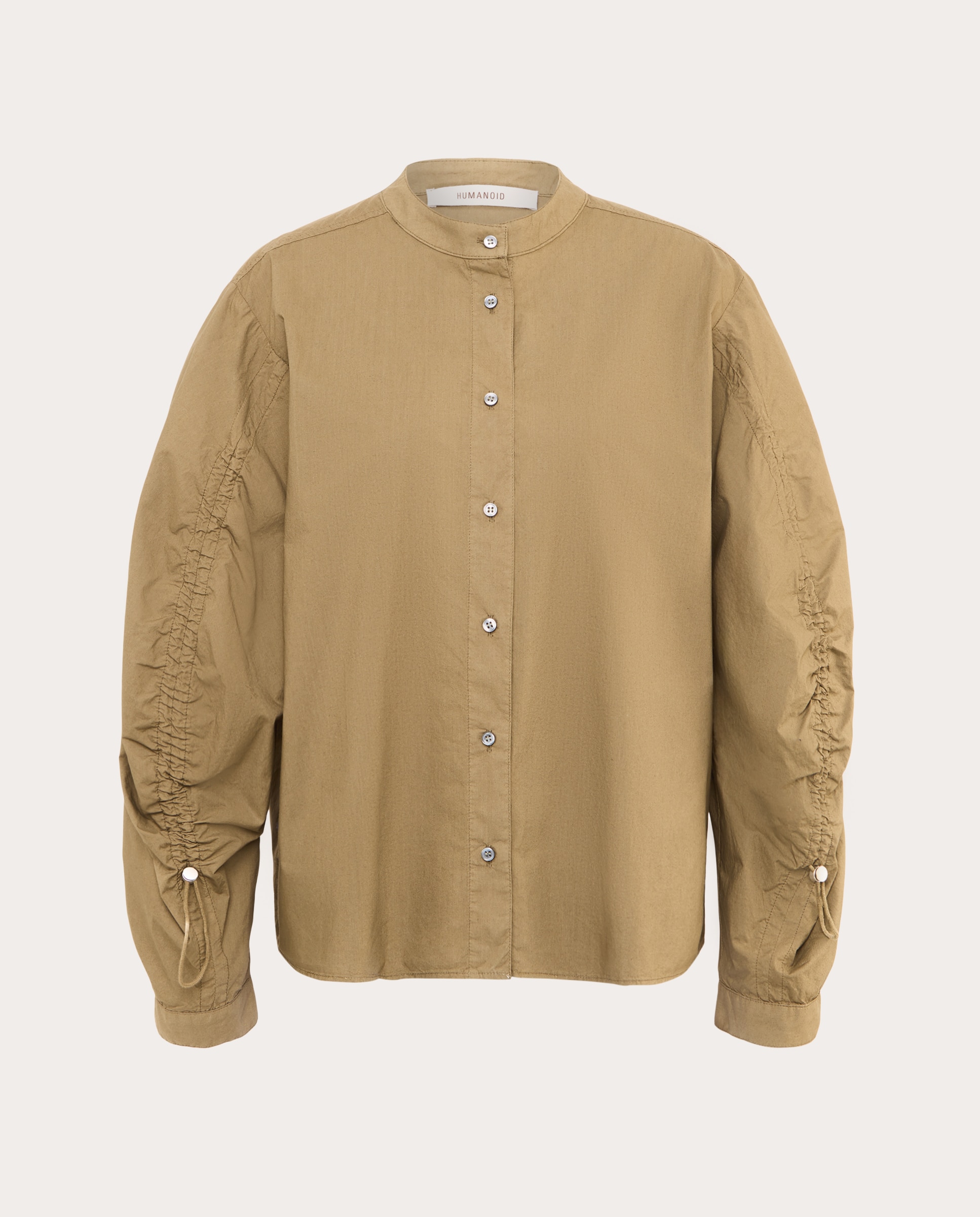 Imagen 0 de Blusa Wicky de algodón con mangas fruncidas Marrón