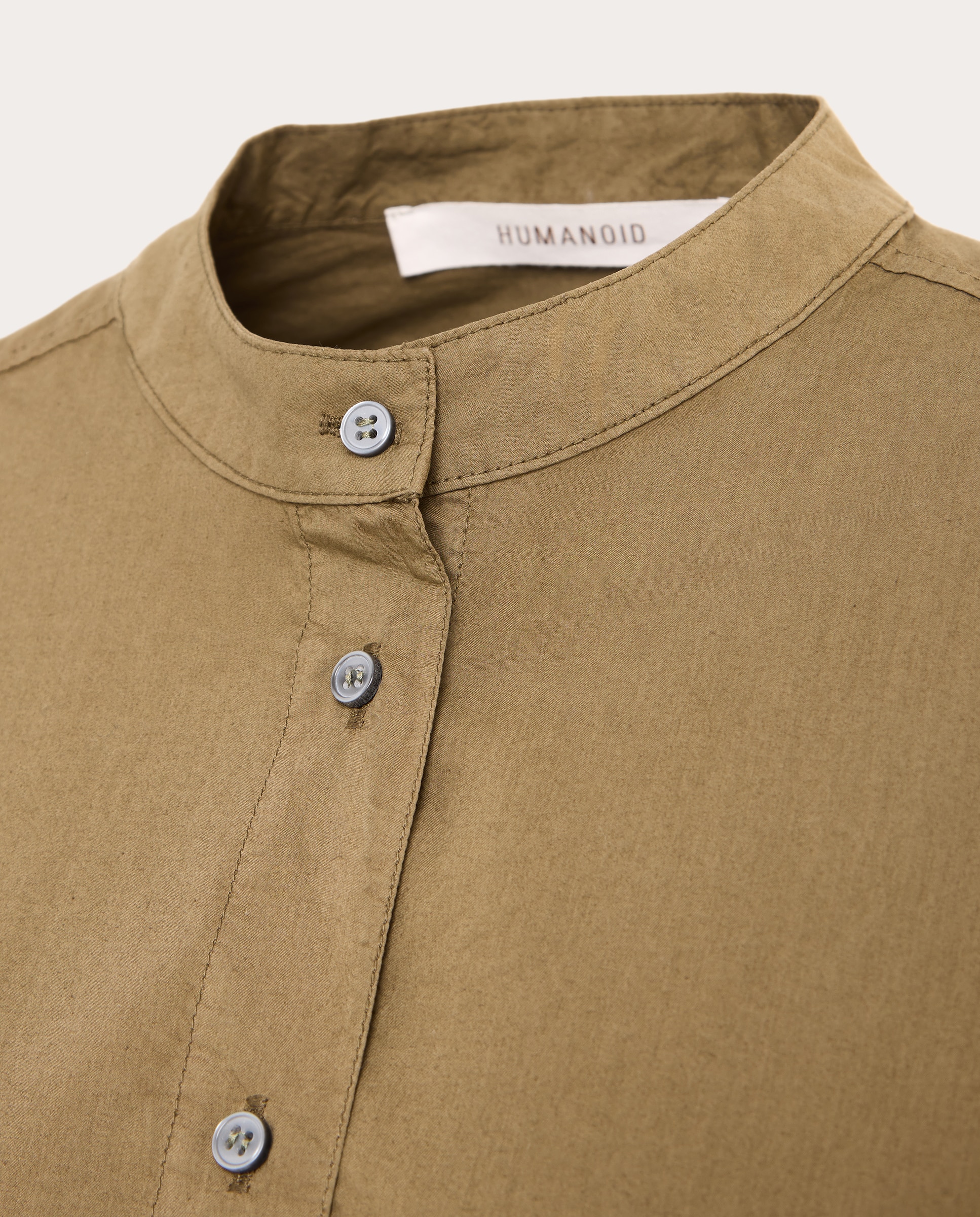 Blusa Wicky de algodón con mangas fruncidas - Marrón Marrón-3