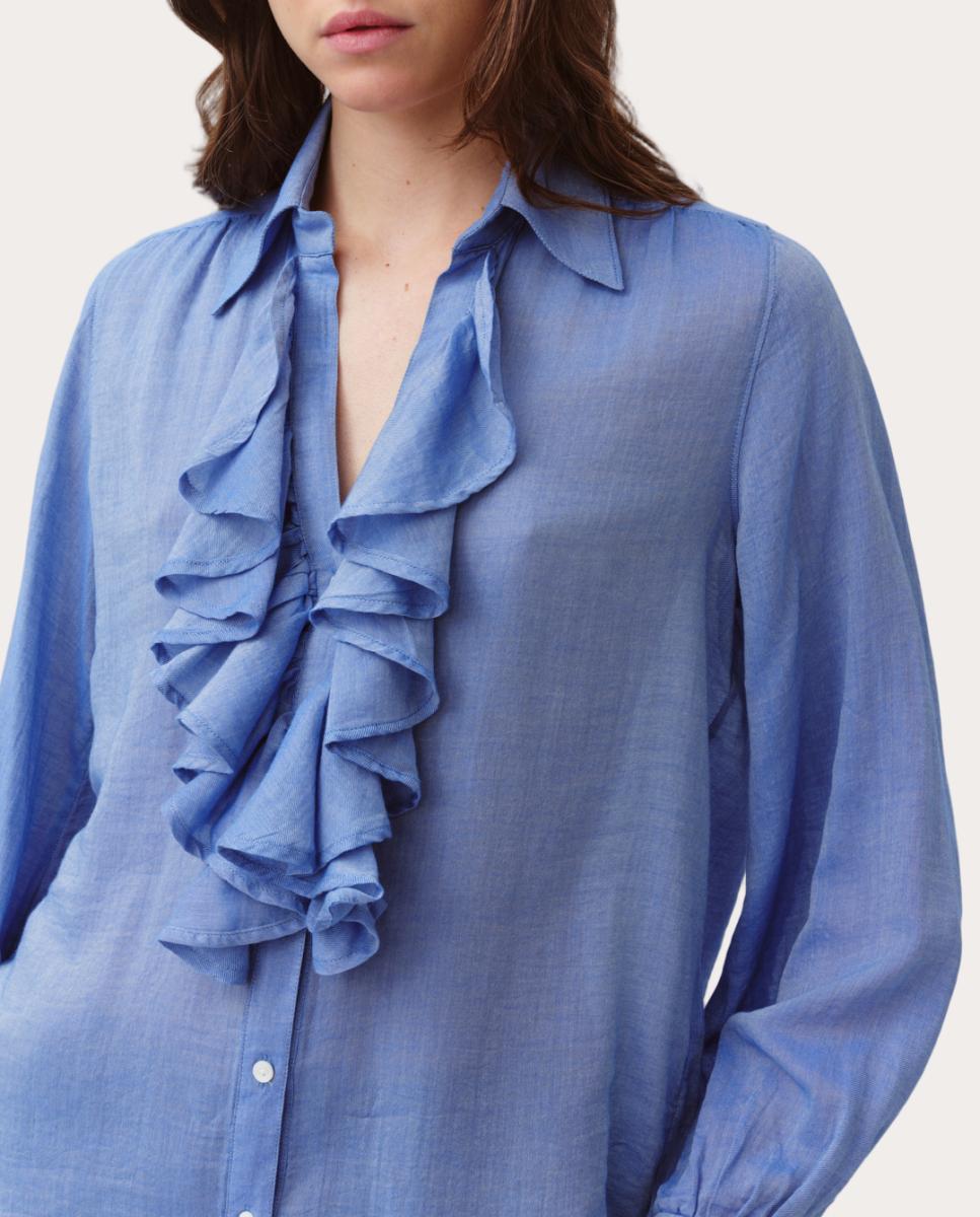 Camisa Capa de Algodão Azul-2