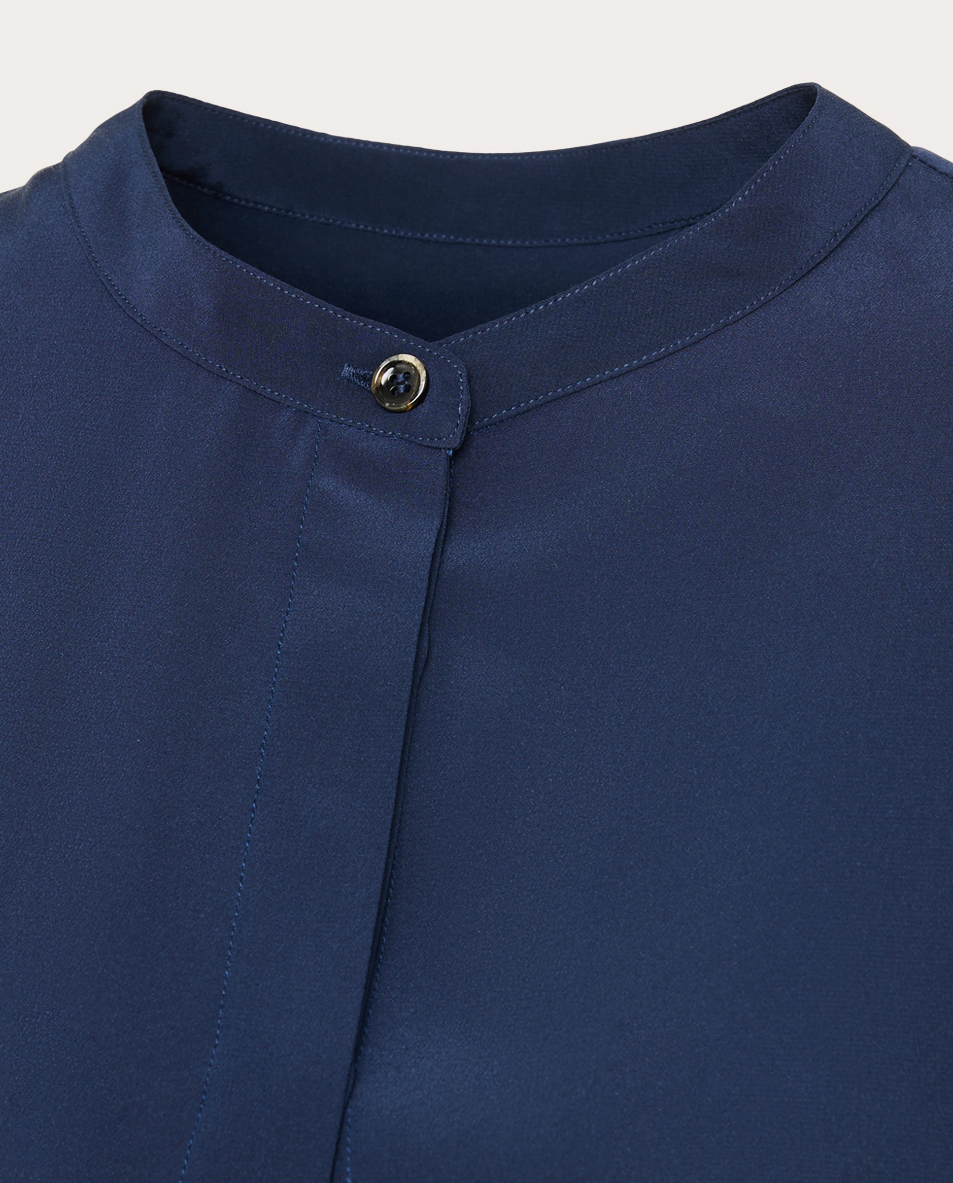 Imagen 3 de Blusa de cuello mao - Azul marino Azul marino
