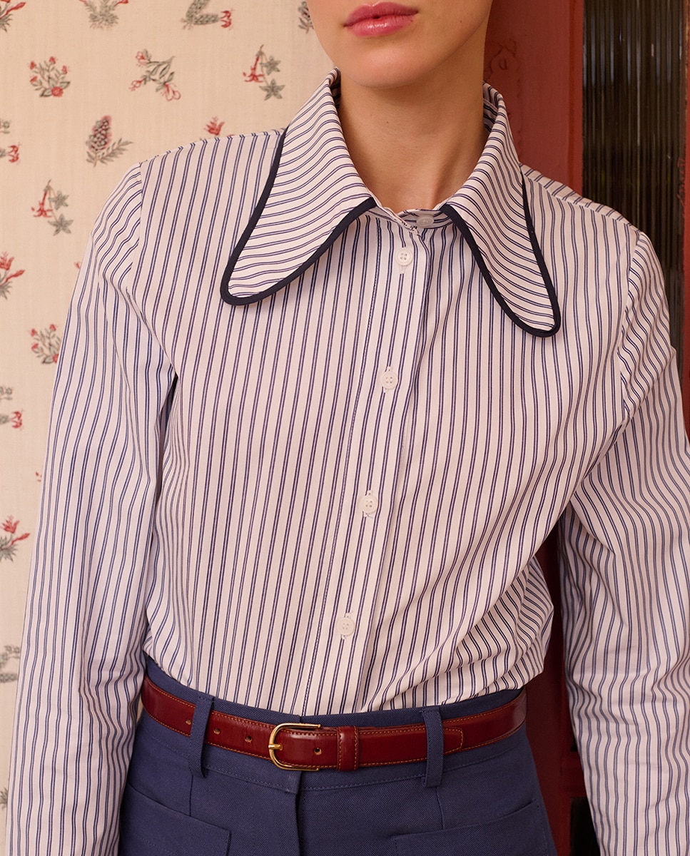 Camisa Ala de Algodão Azul-marinho-2