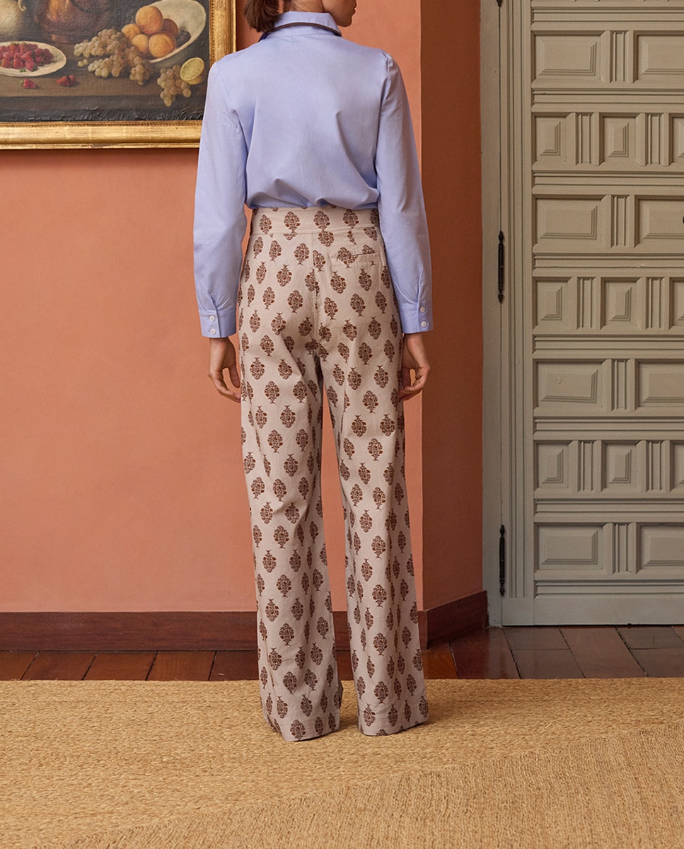Camisa Ala de Algodão Azul-claro-4