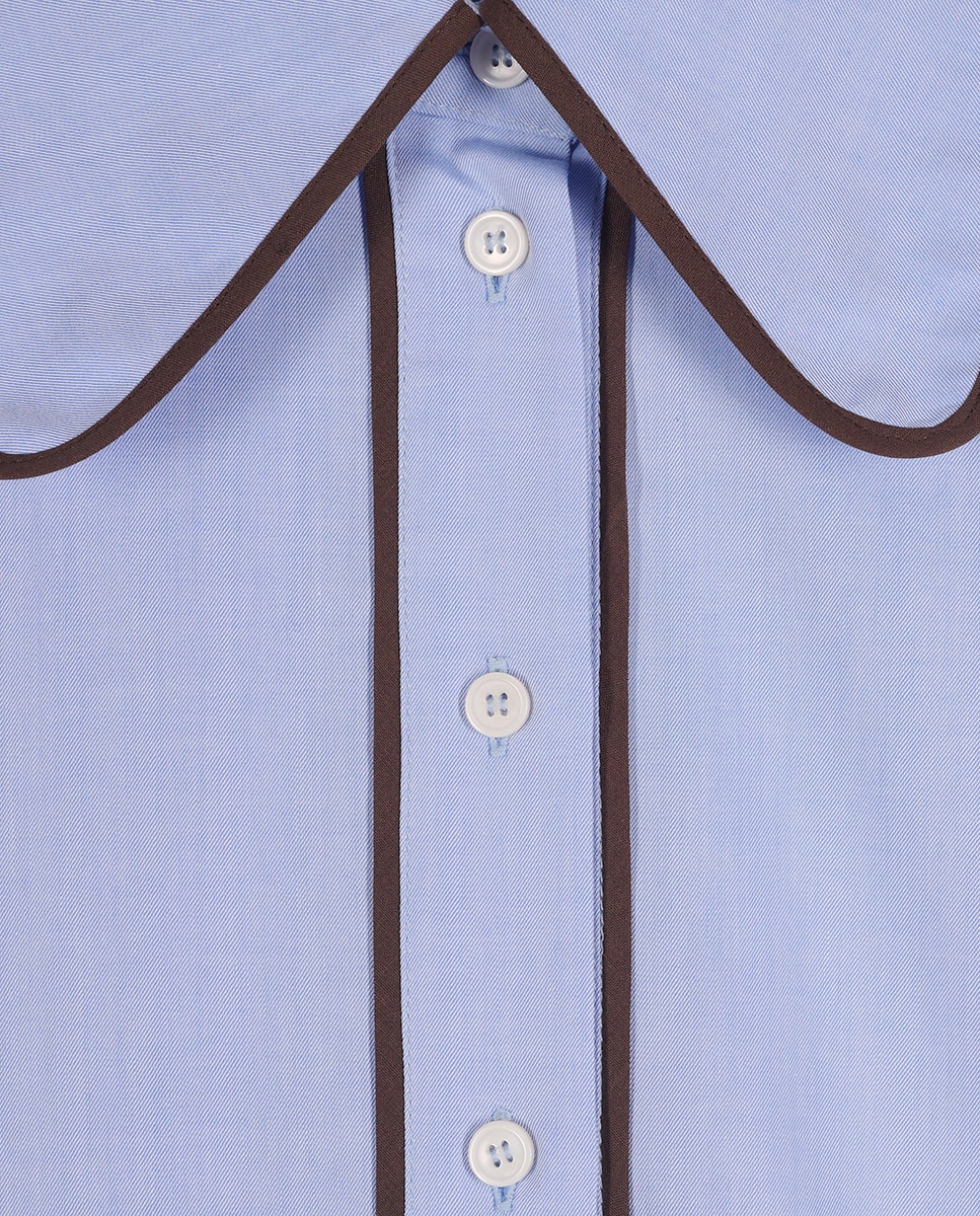Camisa Ala de Algodão Azul-claro-5