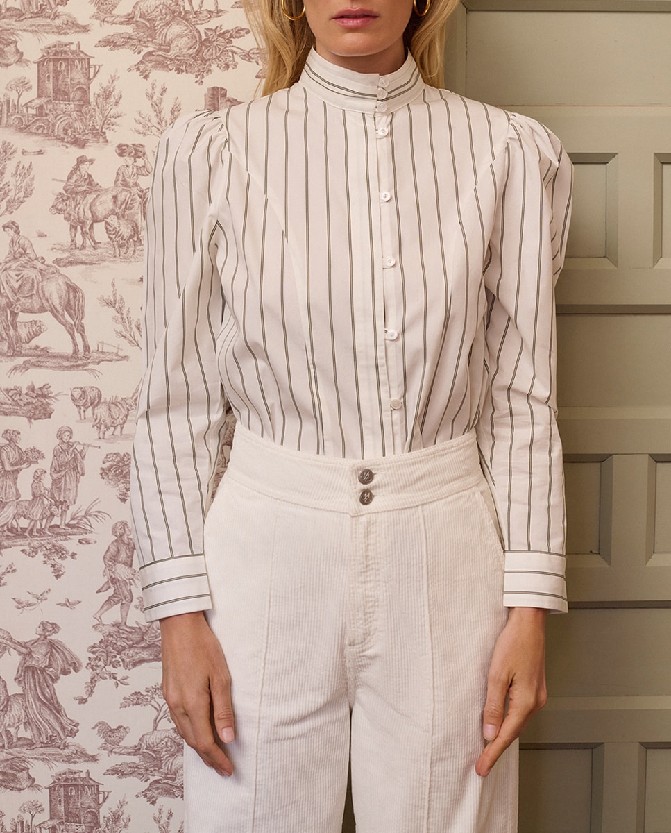 Camisa Iza de algodón - Kaki Kaki-2