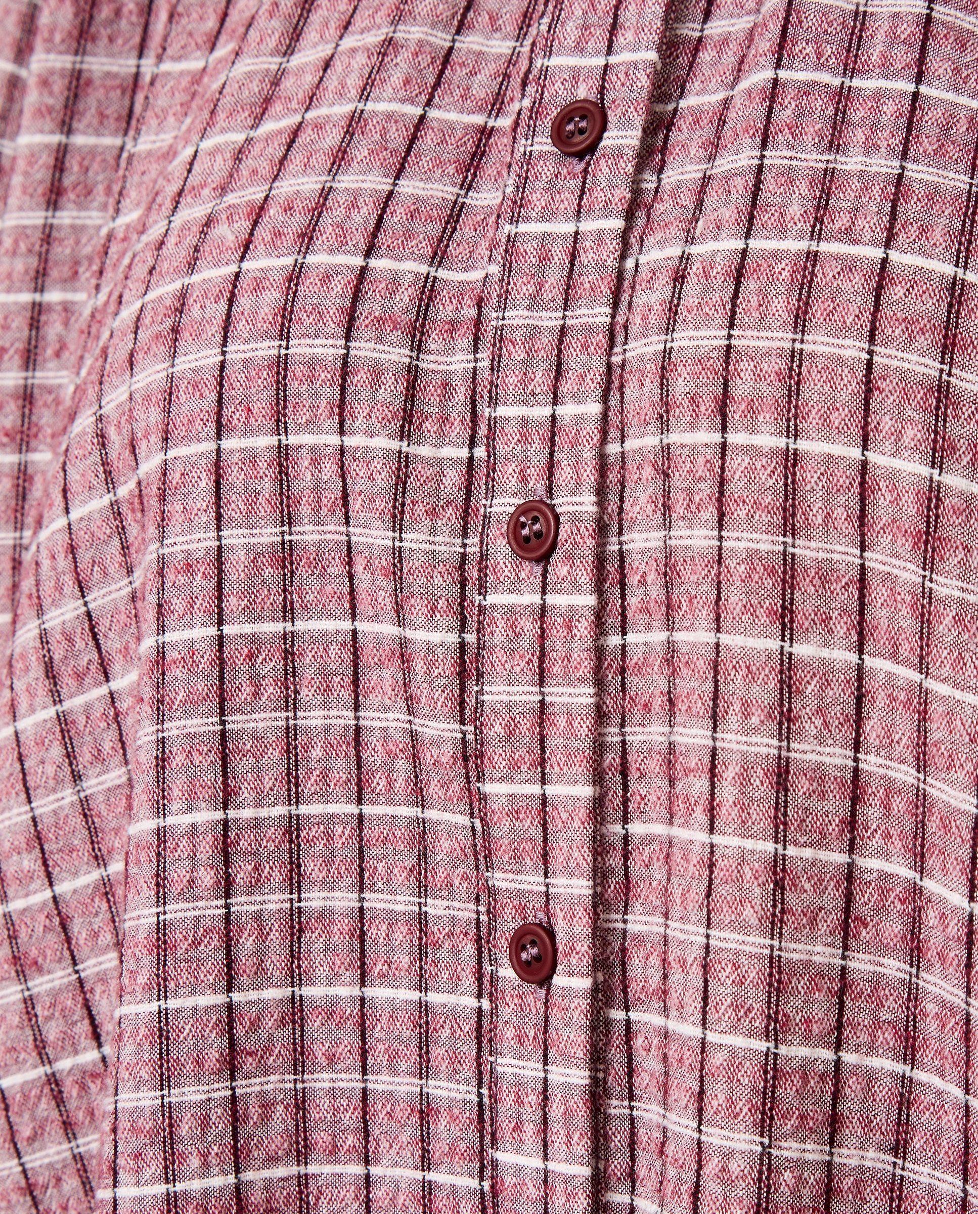Camisa Vera aos Quadrados Grená-3