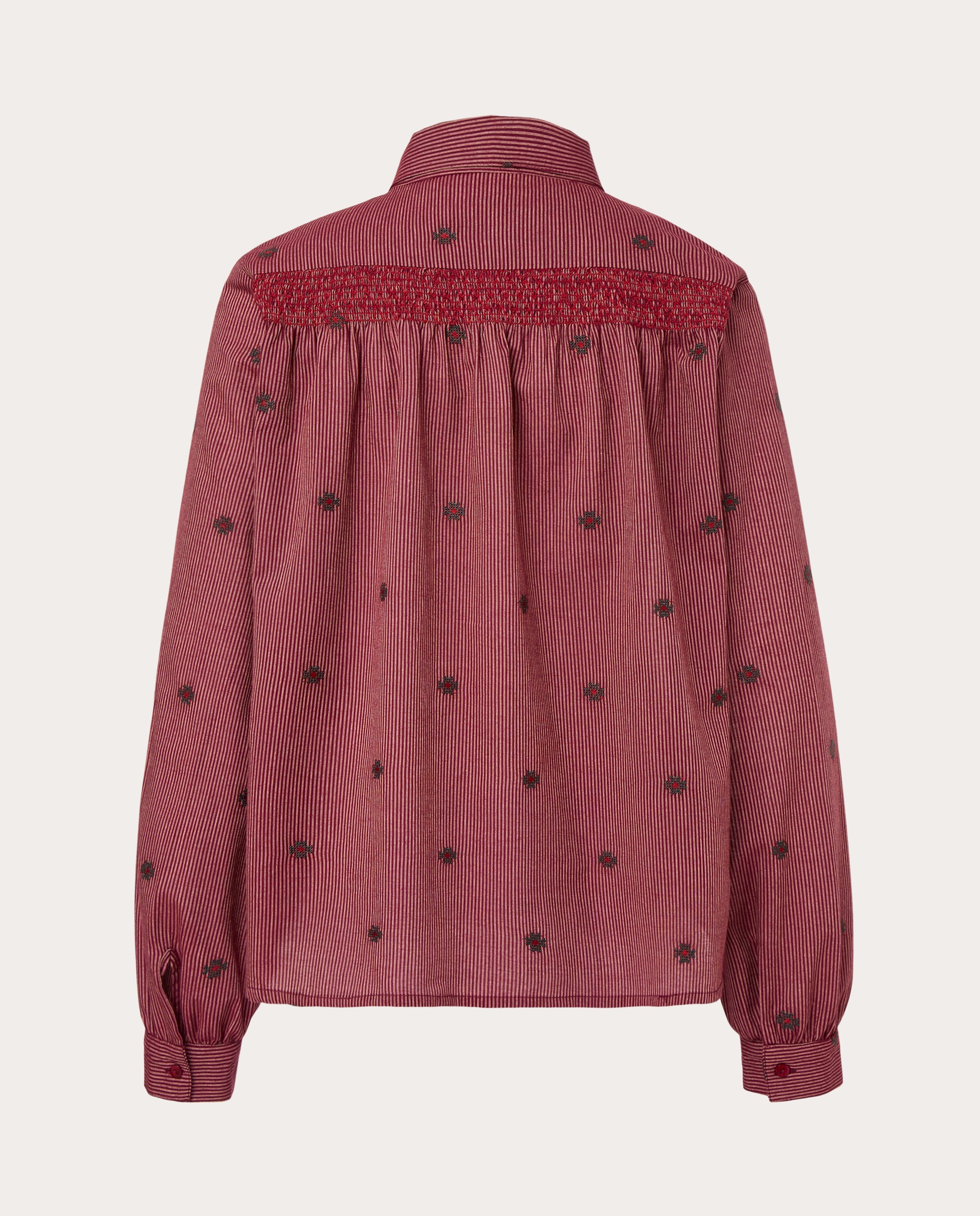 Camisa Amrita con bordados - Burdeos Burdeos-2