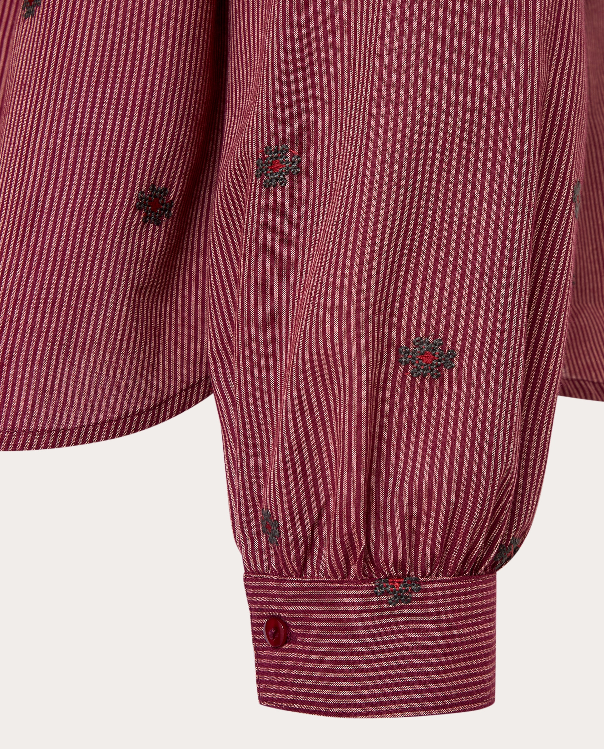 Camisa Amrita con bordados - Burdeos Burdeos-4