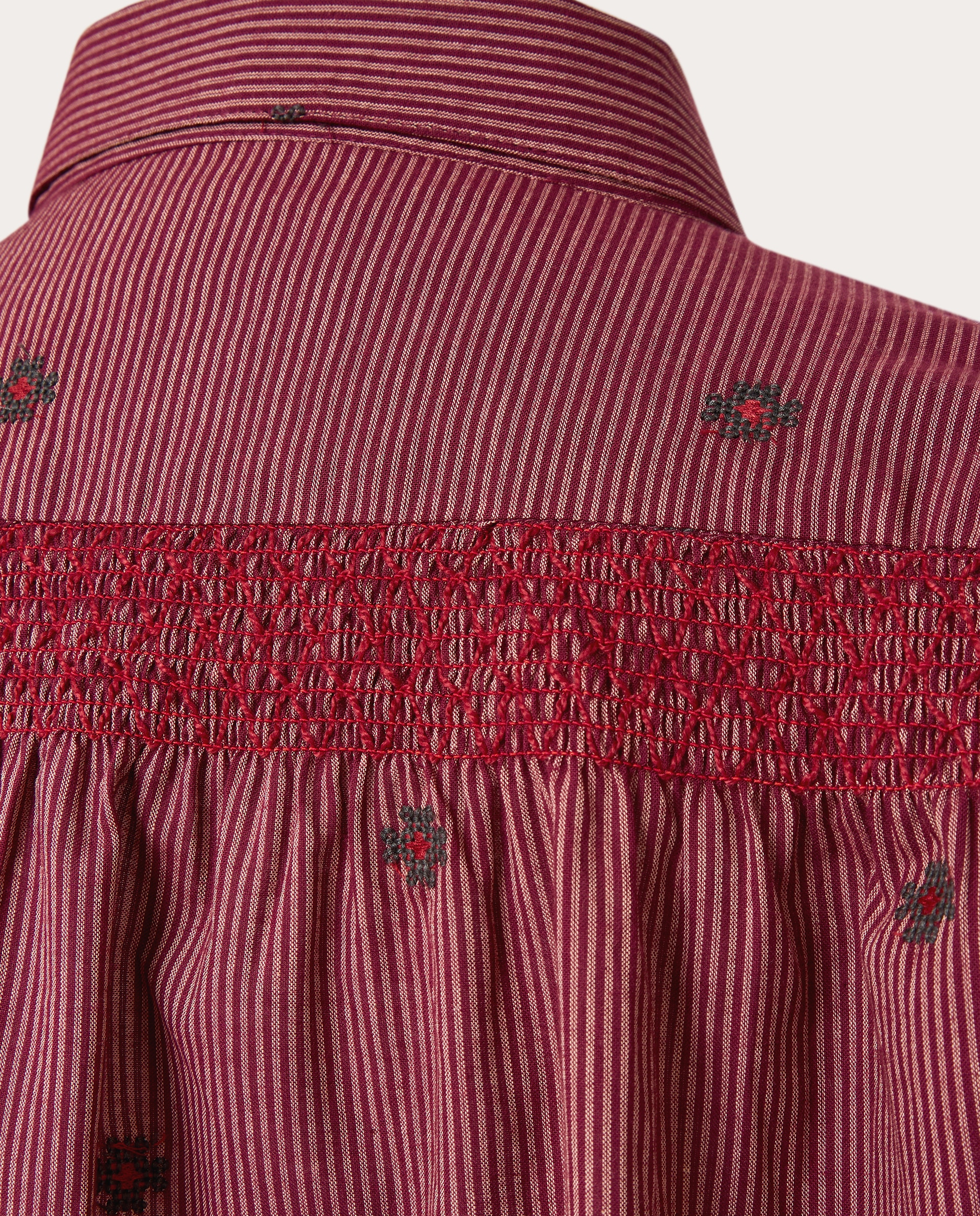 Camisa Amrita con bordados - Burdeos Burdeos-5