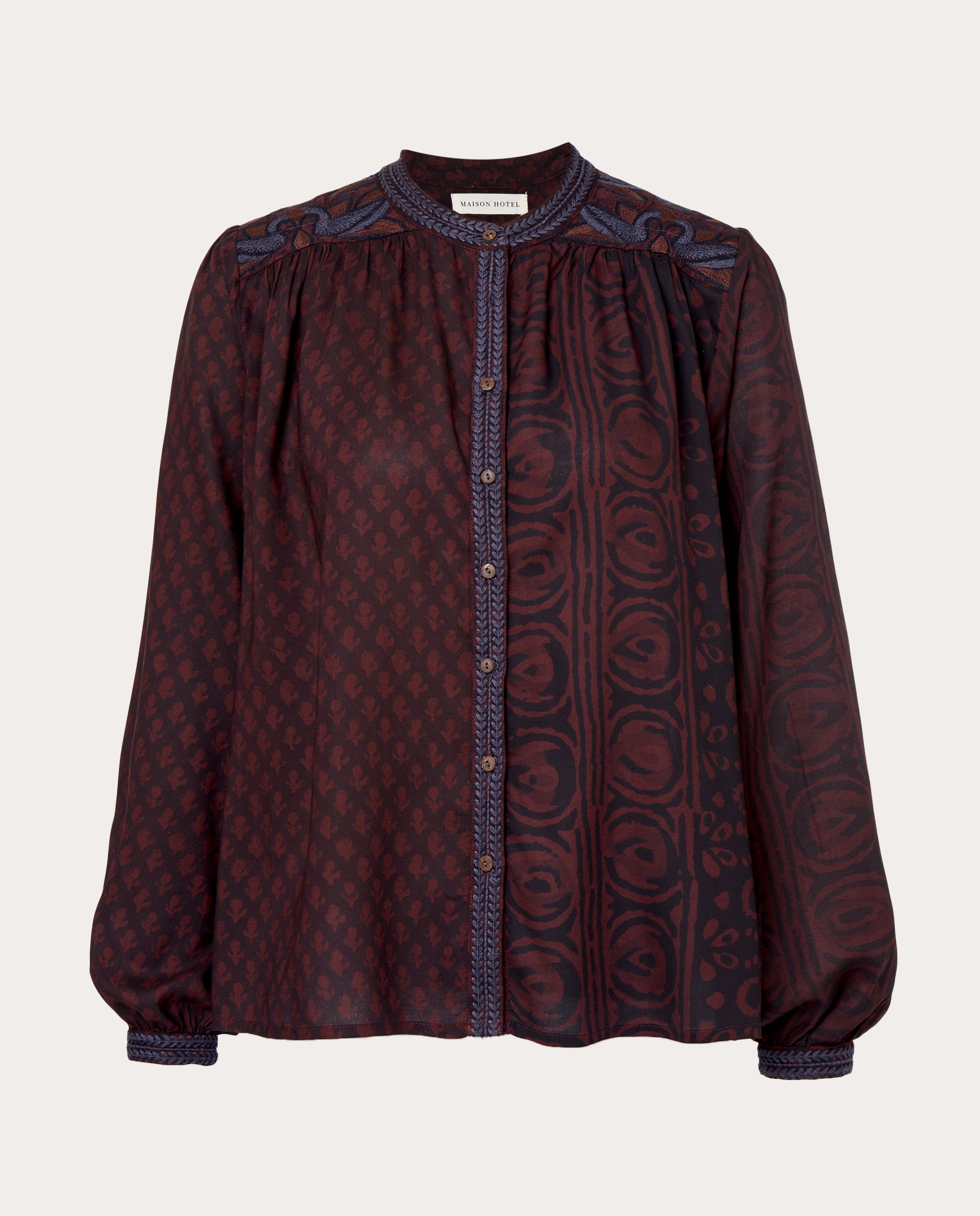 Imagen 0 de Blusa Marie estampada Burdeos