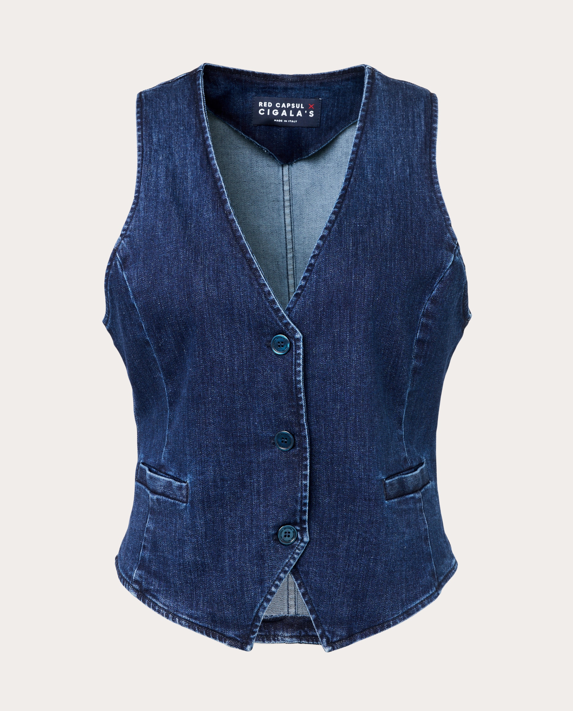 Imagen 1 de Chaleco denim entallado Azul