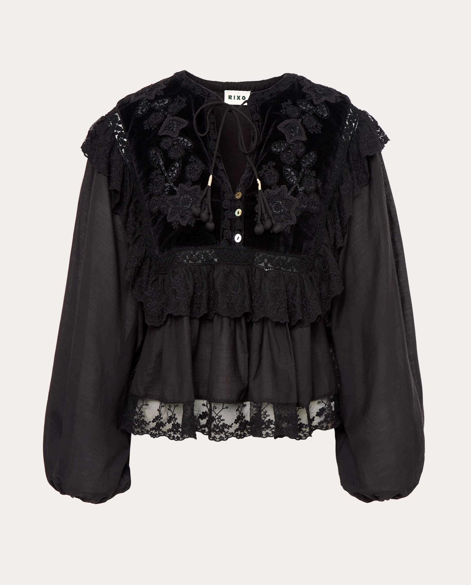 Imagen 1 de Blusa Diann de algodón bordada Negro