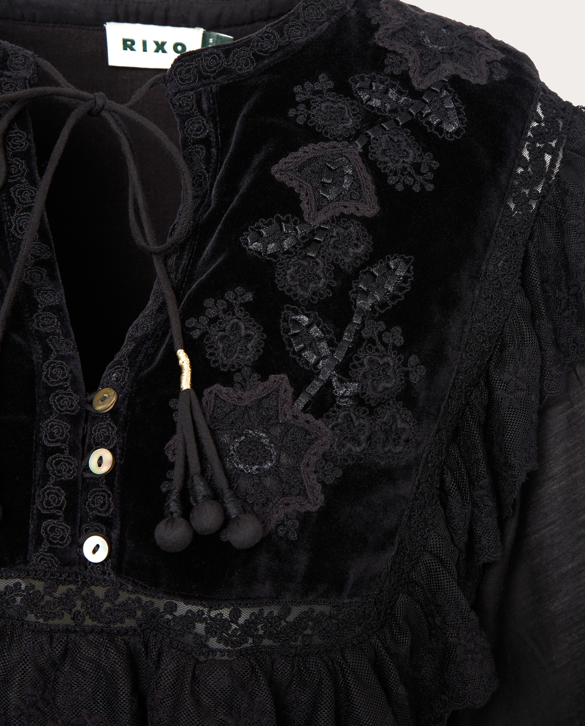 Imagen 3 de Blusa Diann de algodón bordada - Negro Negro